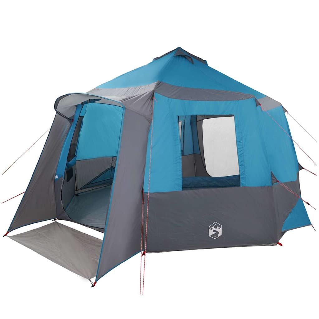 vidaXL Tunnelzelt Kabine Zelt 12-Personen Blau und Grau 405 x 405 x 273 cm, (1 tlg)