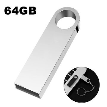 Houhence USB Stick 64GB Wasserdichter USB-Flash-Laufwerk Metall USB-Stick