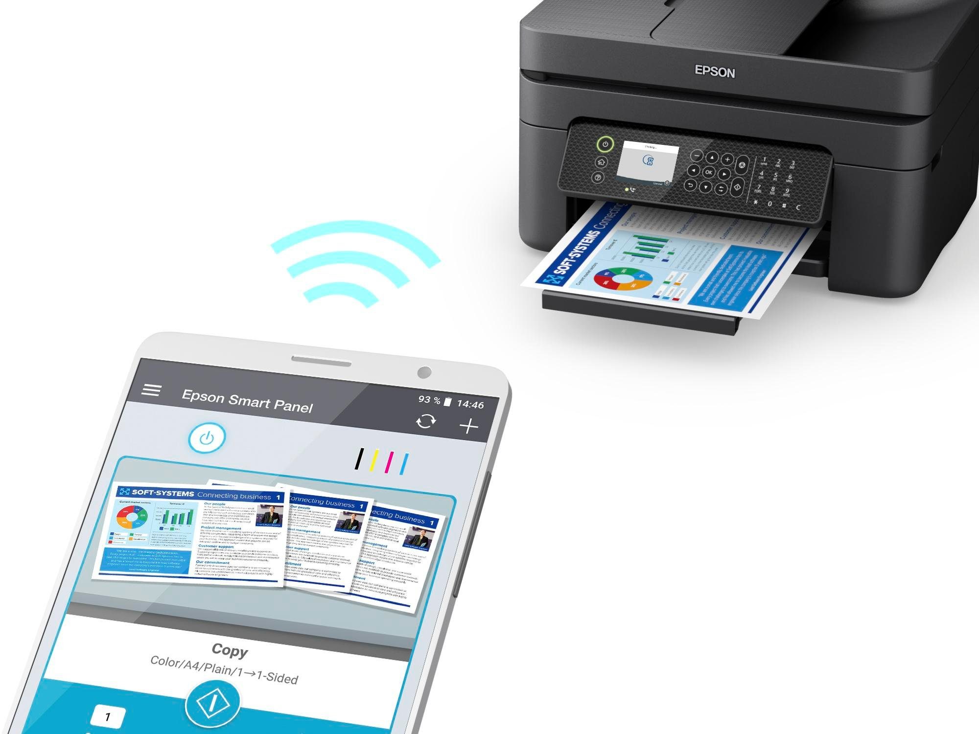 Epson WorkForce WF-2950DWF Multifunktionsdrucker, (WLAN (Wi-Fi), WiFi Direct, Tintenstrahldrucker, 4-in-1)