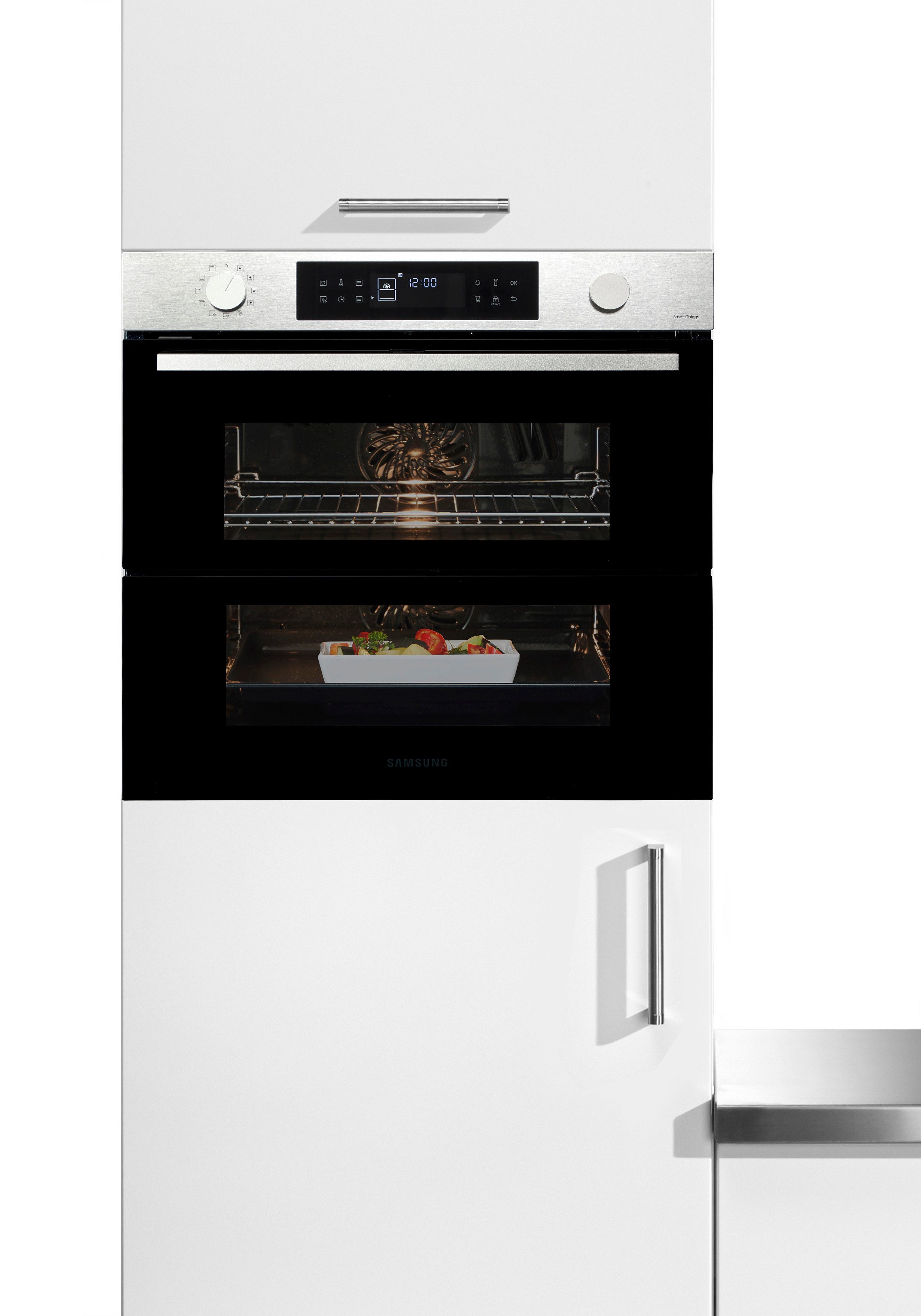 Samsung Einbaubackofen NV7B4550VAS/U1, Pyrolyse-Selbstreinigung, Dual Cook Flex – Ein Ofen. Zwei Garräume. Flexible Tür.