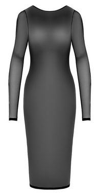 Cottelli Collection Minikleid Transparentes Kleid mit Reißverschluss - schwarz (1-tlg) transparent