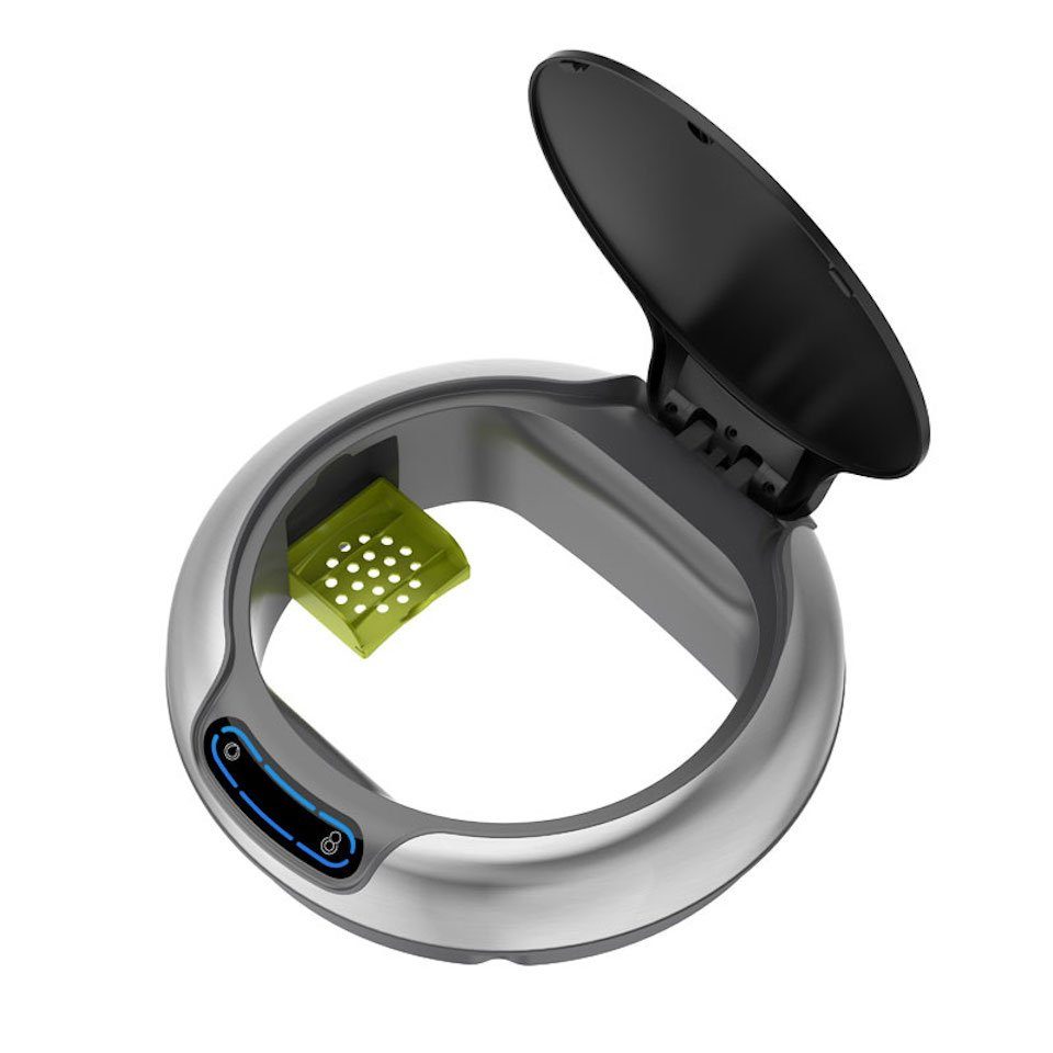 Sensor Abfalleimer Touch-Bedienfeld, mit Mülleimer Markanter 9L, PROREGAL® Silber und