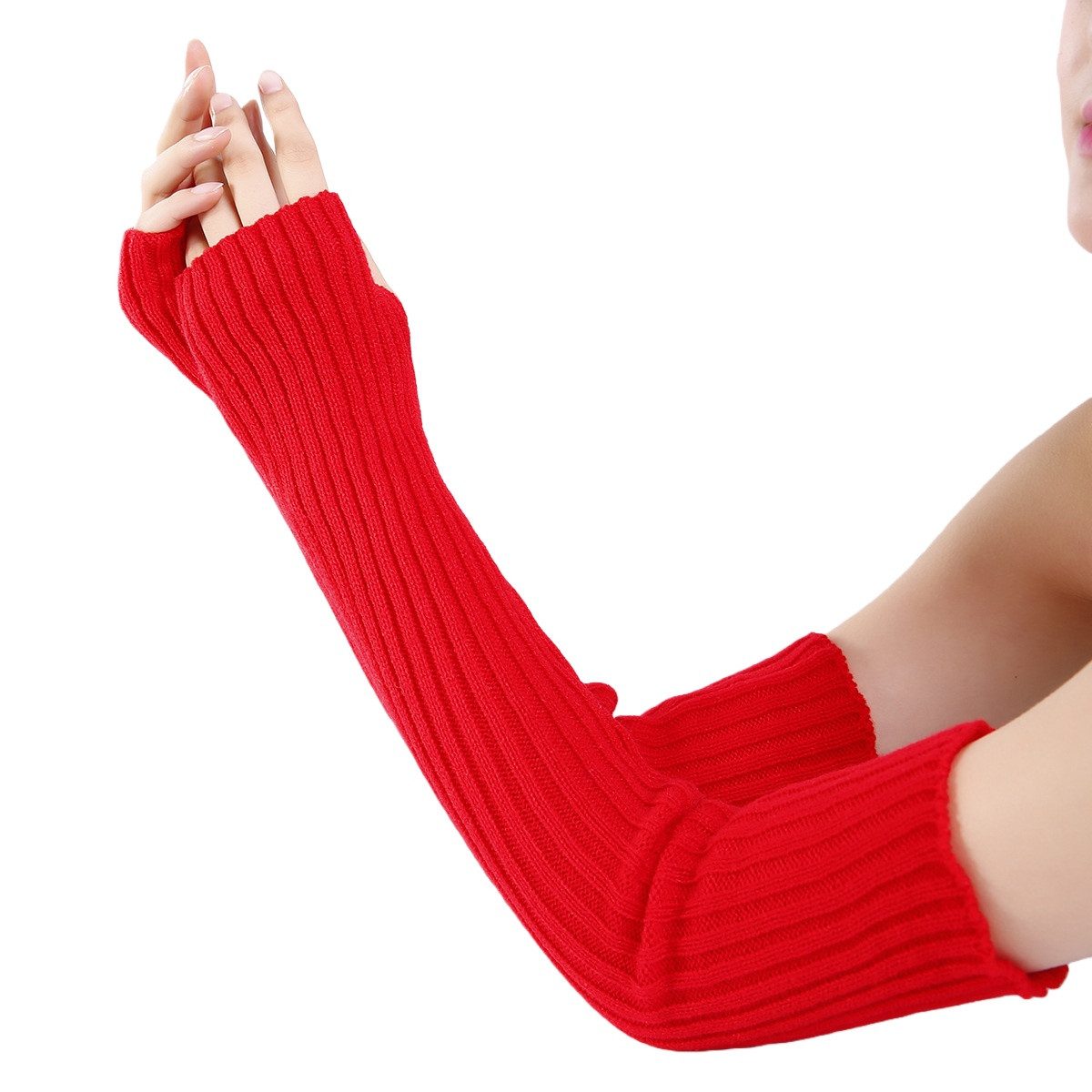Coonoor Armstulpen Unisex Winter Stricken Handschuh Daumenloch Fäustling Armwärmer