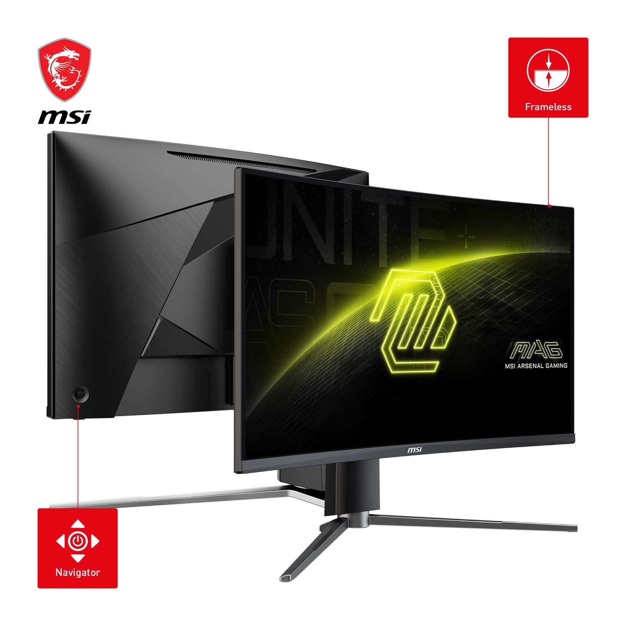 MSI MAG 27CQ6PF Curved-Gaming-Monitor (69 cm/27 ", 2560 x 1440 px, WQHD, 0,5 ms Reaktionszeit, 180 Hz, VA LED, 3 Jahre Herstellergarantie, höhenverstellbar)