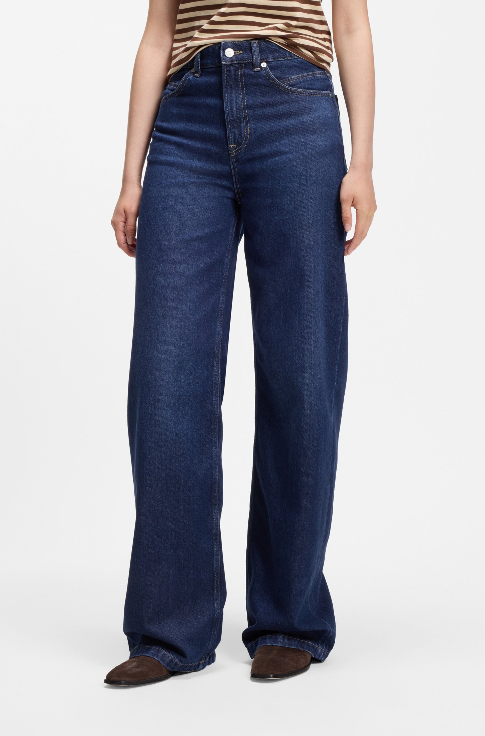 BOSS ORANGE Weite Jeans MARLENE HR 15.0 Premium Damenmode Baumwoll-Lyocell-Mix, Flare Fit