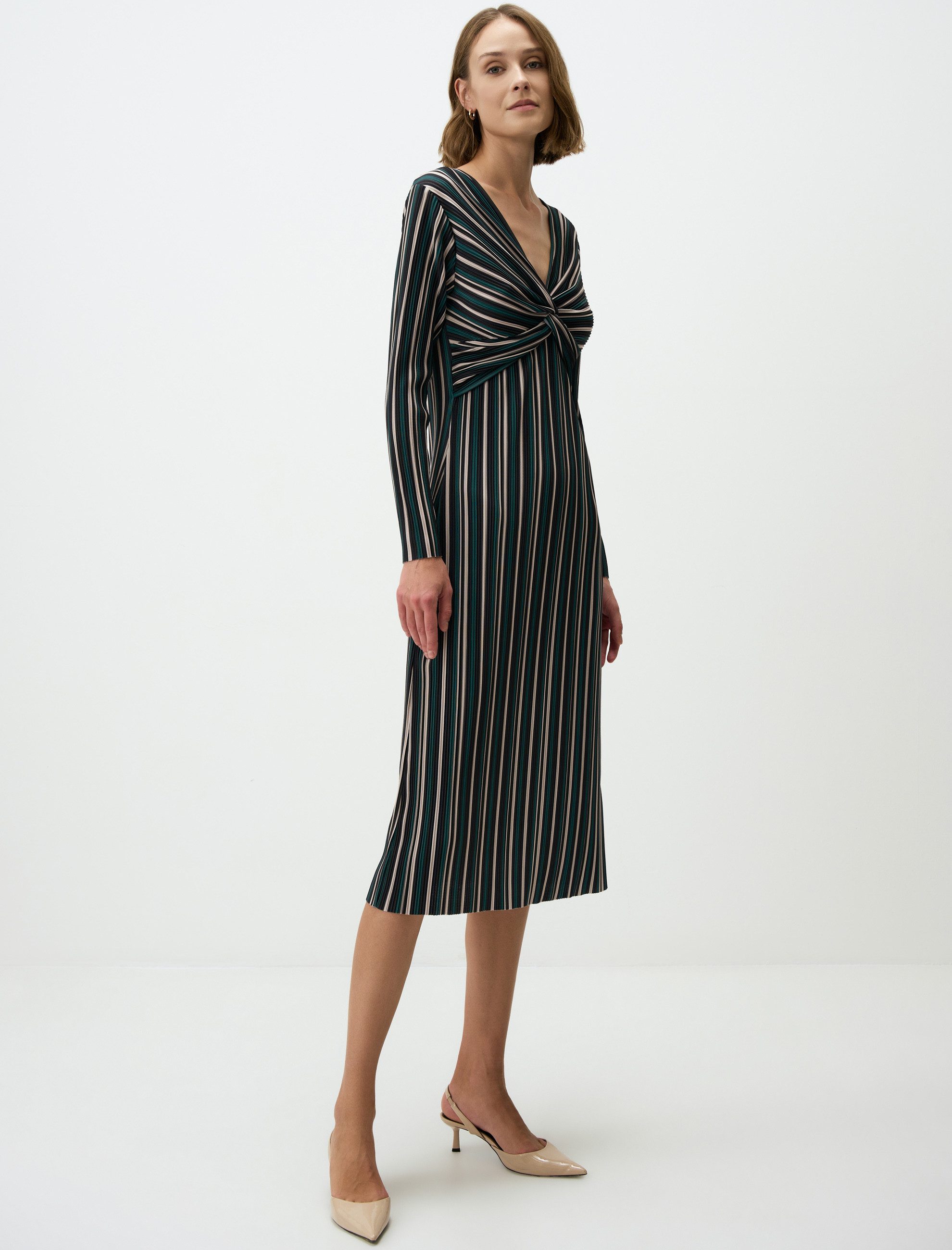 Jimmy Key Midikleid Gestreiftes Midikleid Mit günstig online kaufen