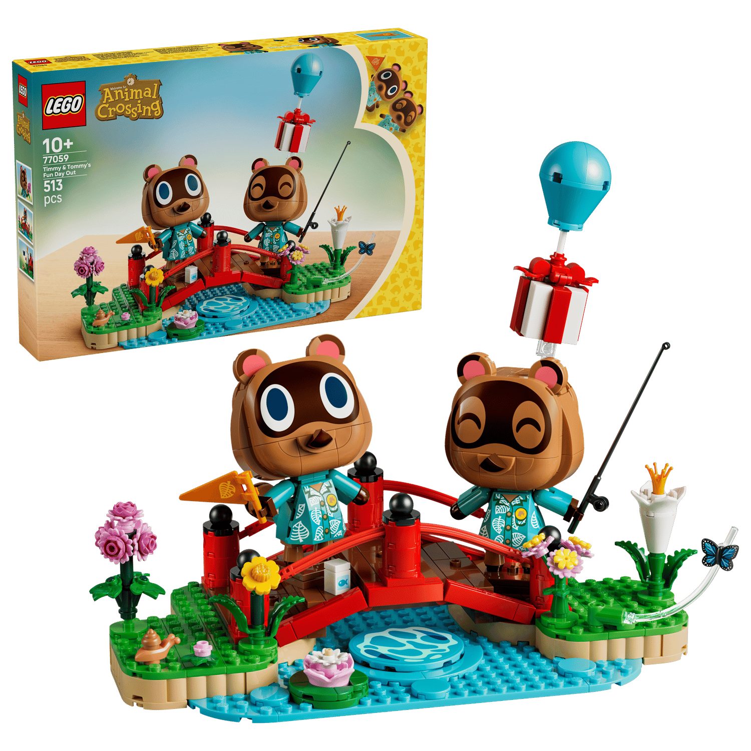 LEGO® Animal Crossing 77059 Ausflug mit Nepp und Schlepp Spielbausteine, (Set, 513 St., Set)