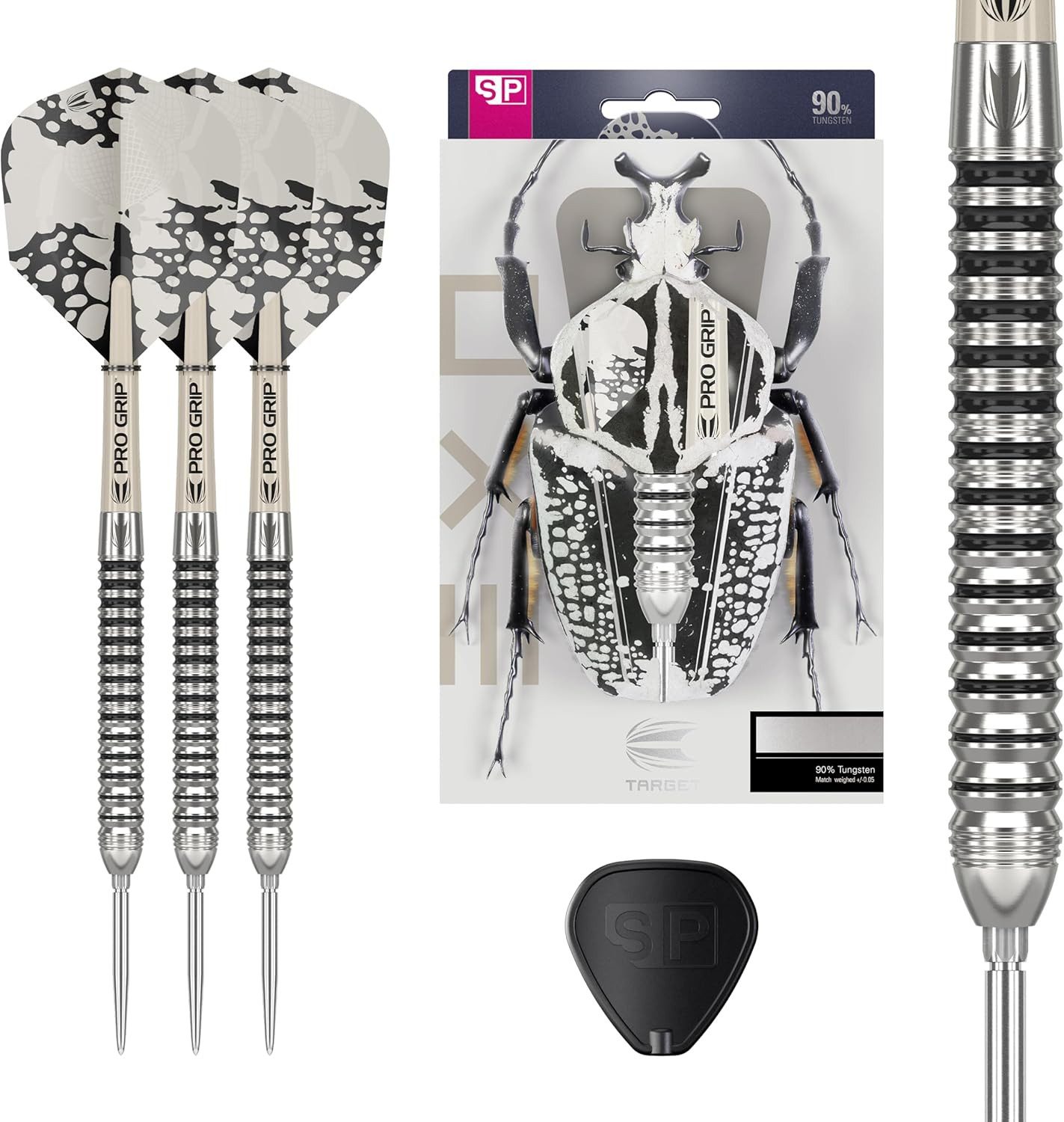 Dartpfeil EXO Edition 90% Tungsten Steel Darts - 23g Barrel SP01, Swiss Point