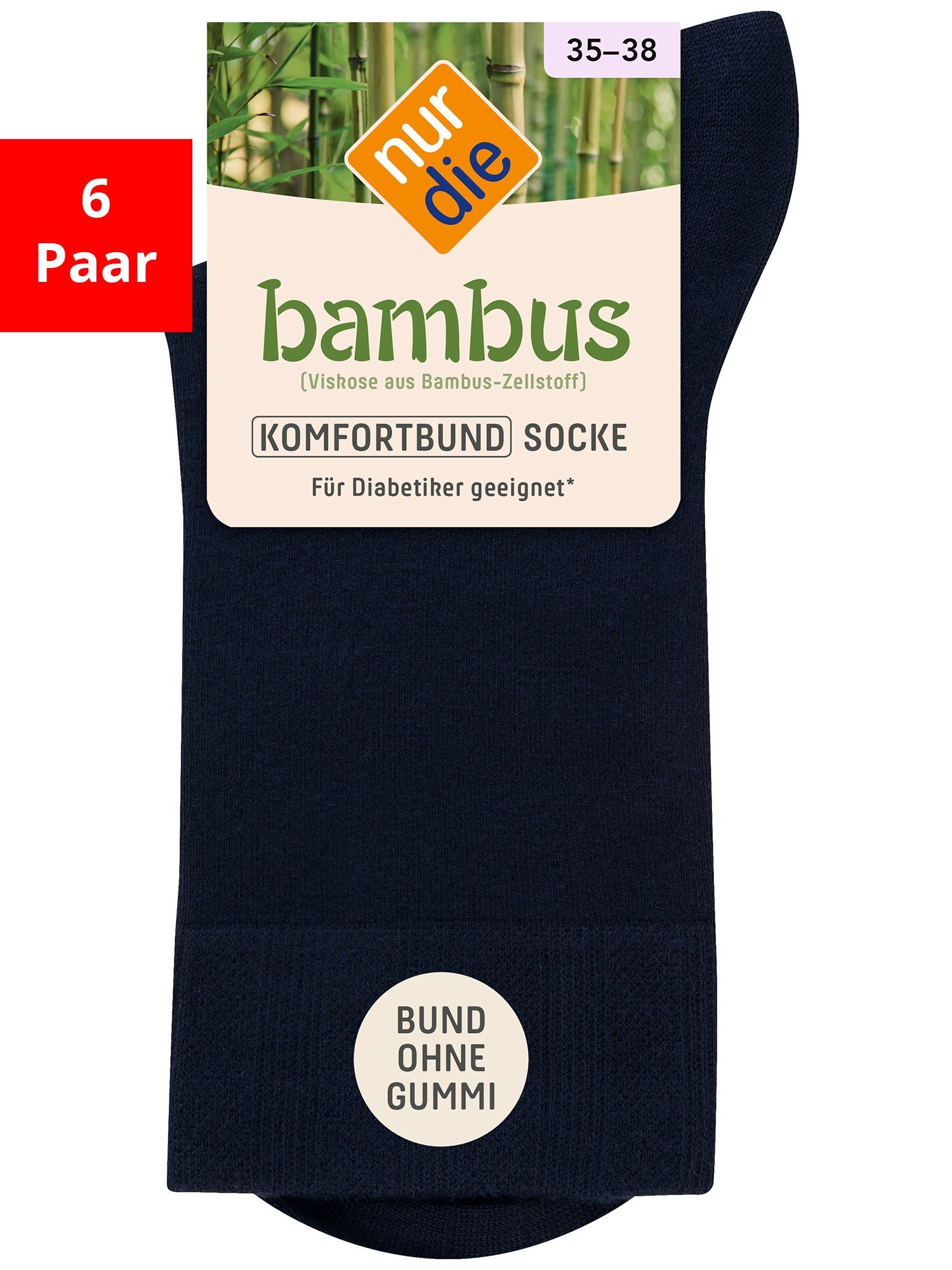 Nur Die Basicsocken Bambus Komfort - Im 6-Pack maritim