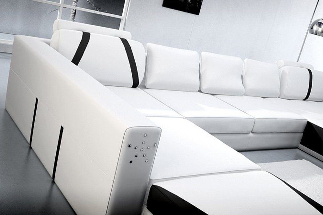 Ecksofa, Design Ecksofa Eck Wohnlandschaft JVmoebel Moderne Couch Garnitur Ledersofa