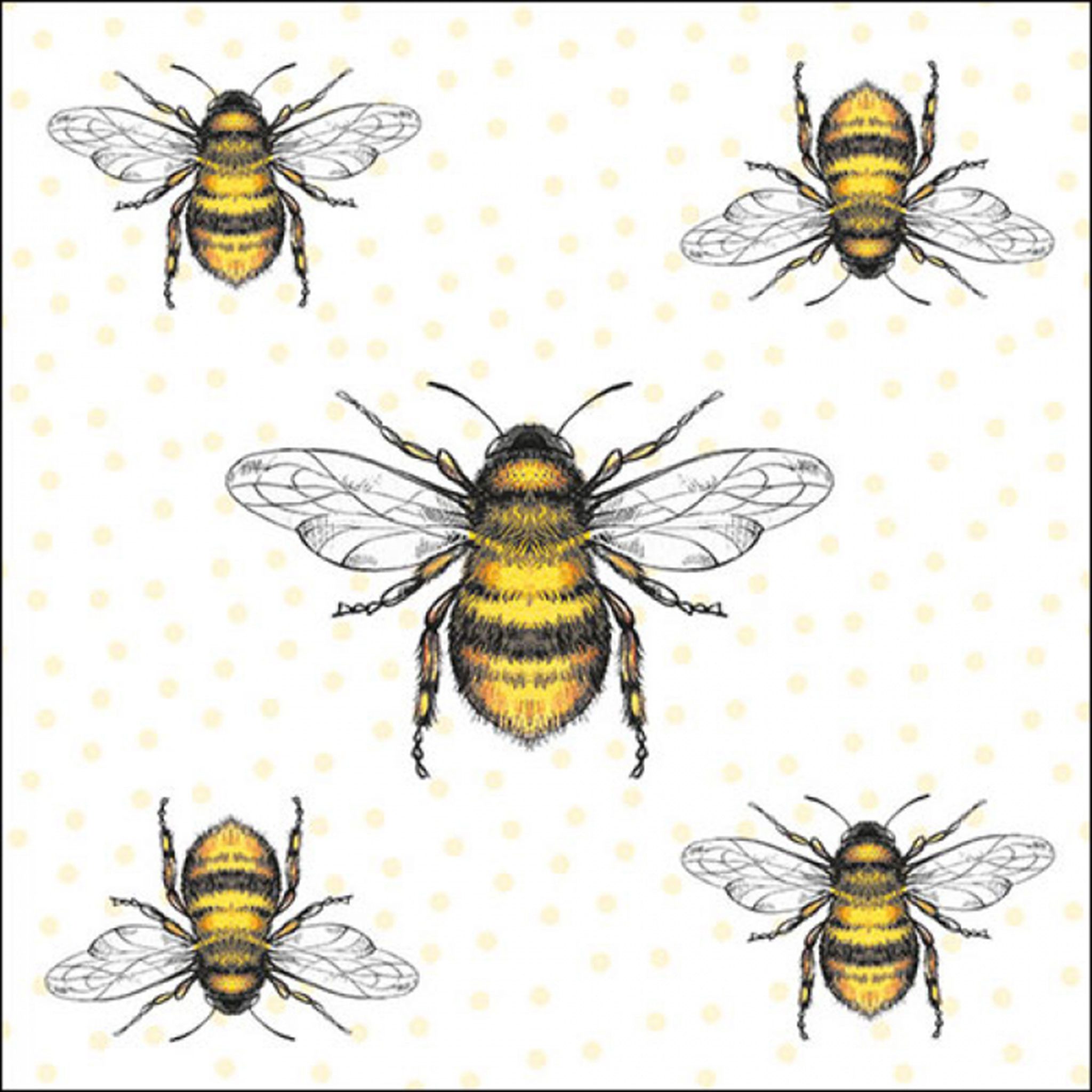 Ambiente Luxury Paper Products Papierserviette, Servietten Papier 33x33cm 3-lagig mit Bienen Motiv