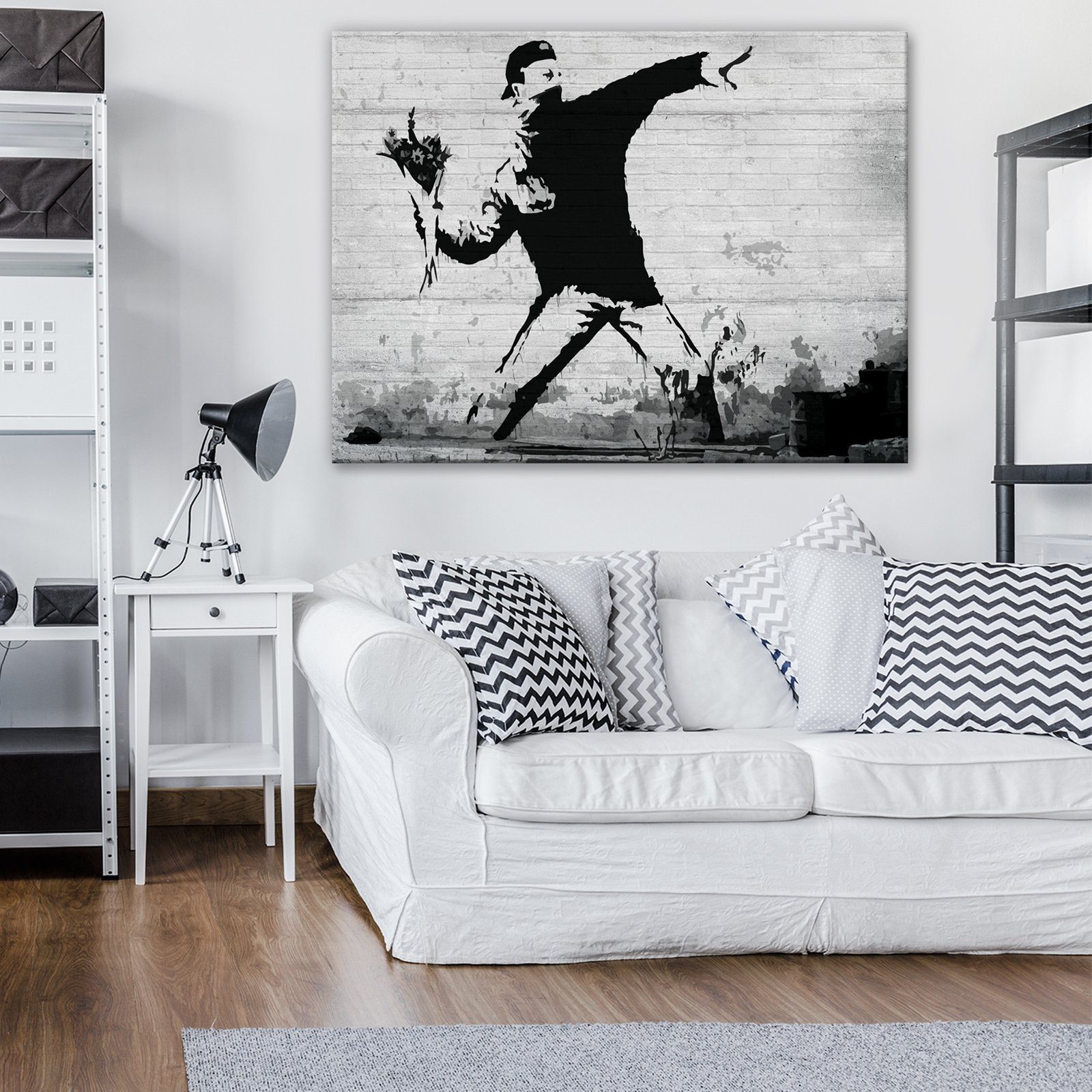 Wallarena Leinwandbild Banksy Abstrakt Graffiti Kunst günstig online kaufen
