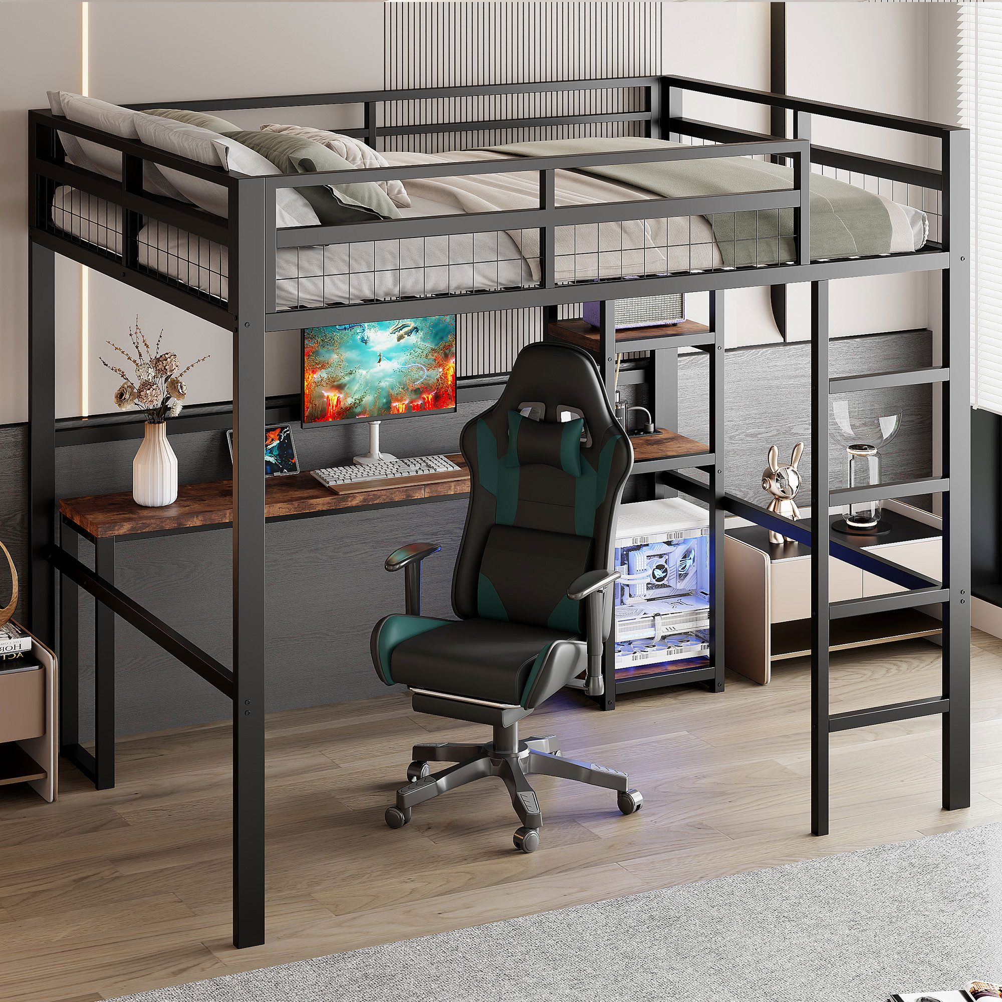 TavilaEcon Hochbett Multifunktionales Kinder-Hochbett mit Schreibtisch günstig online kaufen