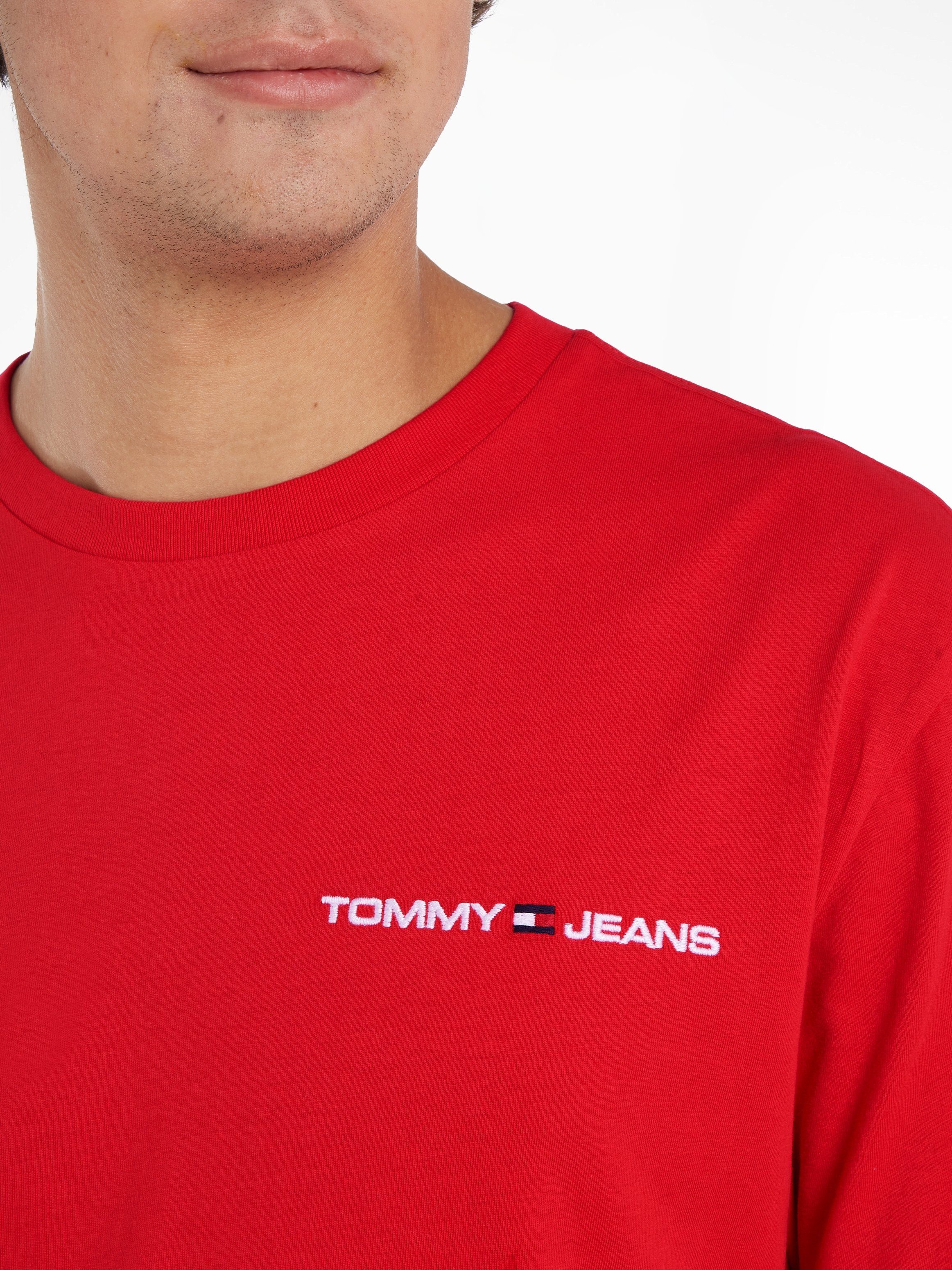 LINEAR Deep CHEST CLSC Crimson T-Shirt TEE Tommy TJM Jeans