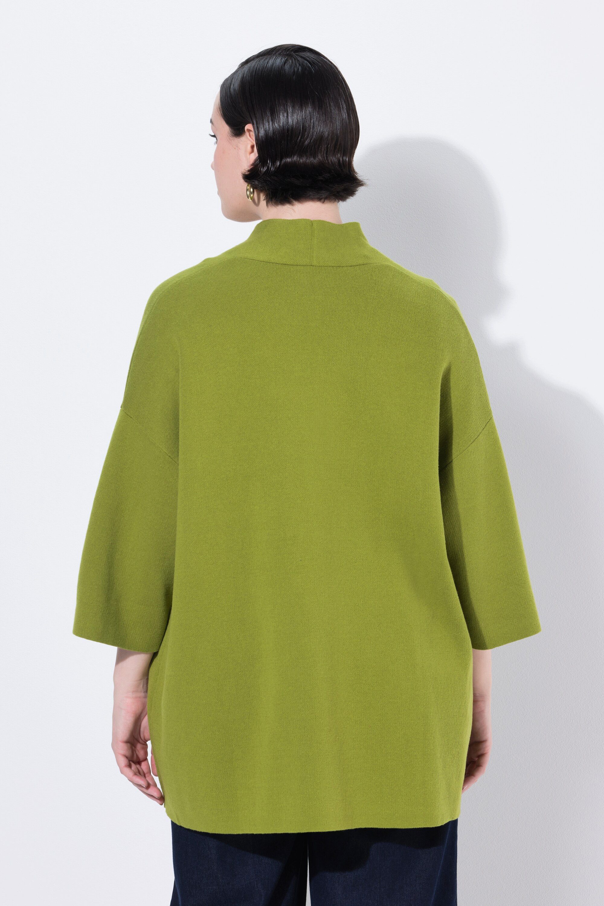 Ulla Popken Strickjacke Strickjacke oversized offene Form Schalkragen – Bild 3 von 4