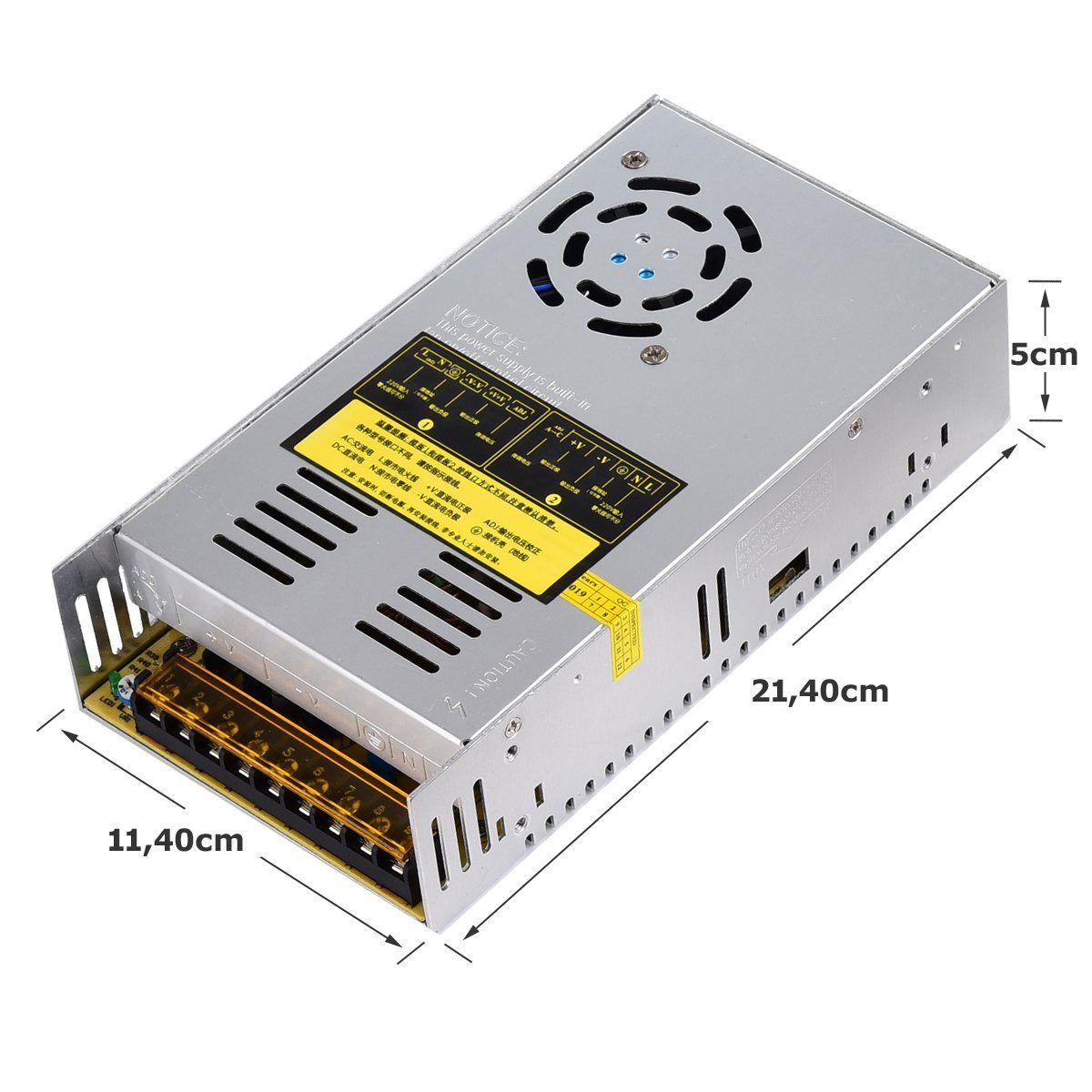 Bolwins D85C Bolwins AC/DC Schaltnetzteil Netzteil Adapter 230V / 24V 20A 480W AC/DC-Einbaunetzteil (robustes Aluminiumgehäuse, Überlastschutz, Überspannungsschutz)