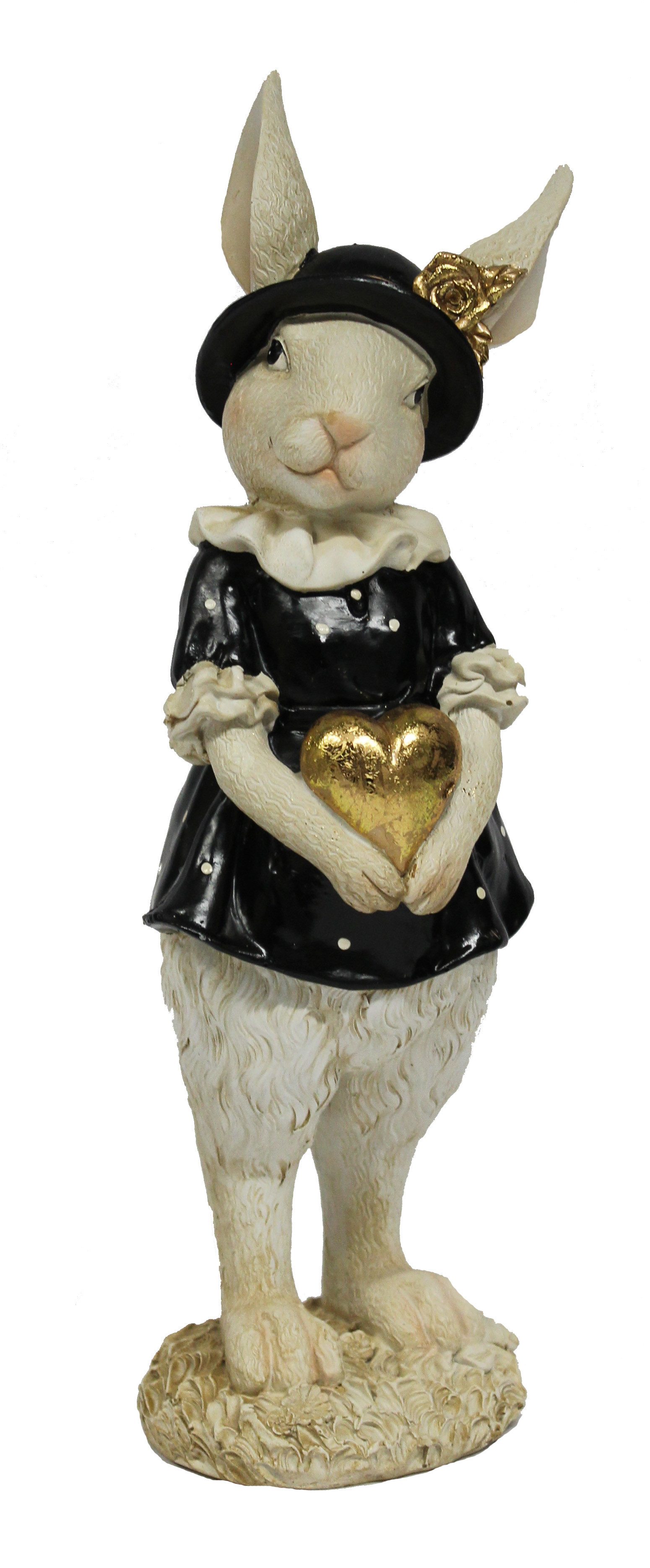 Wurm Osterhase Deko-Figuren-Set Frau Osterhase + Herr Osterhase schwarz/weiß