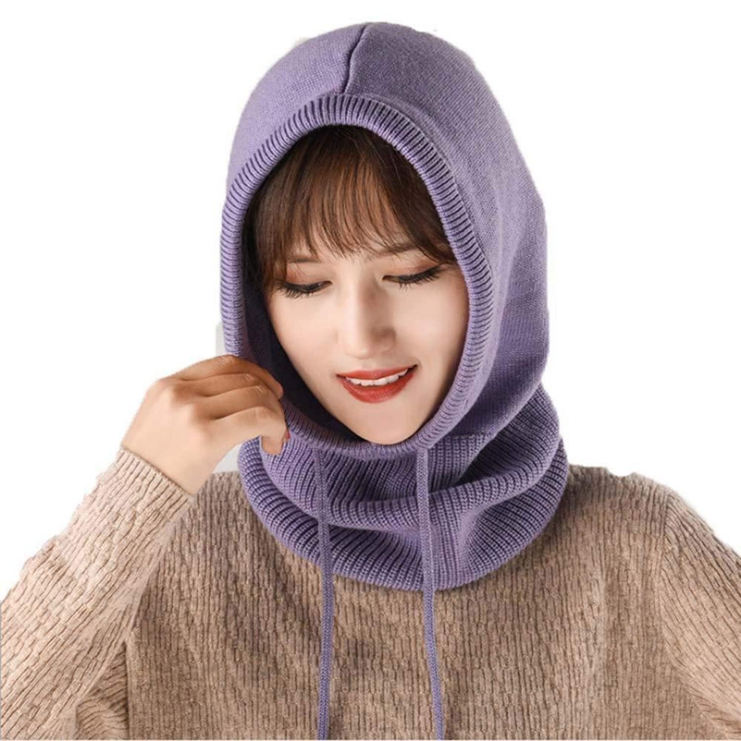 LuxusKollektion Skimütze Winterhaube Kaschmir Laufen Damen Einheitsgröße Lila (1-St)