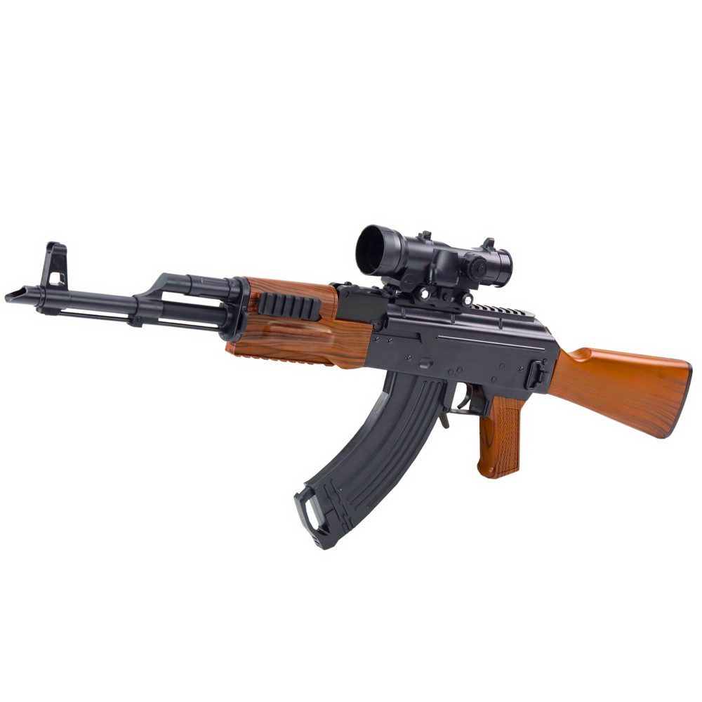 LEAN TOYS Blaster Wassergewehr Gelkugelblaster Spielzeuggewehr (Spar-Set, 1-tlg., 96 x 32 cm realistisch), Zielfernrohr, 2 Magazine, Schutzbrille, Akku