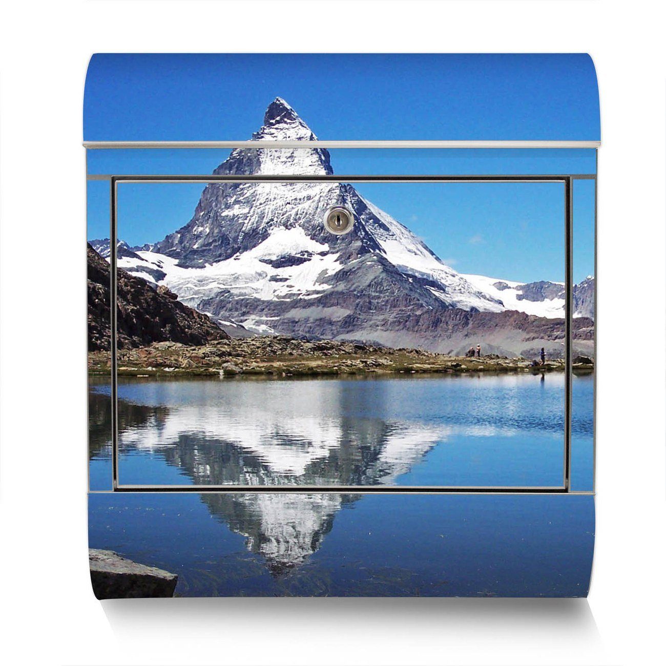 42,5 groß, Matterhorn x12cm banjado x Zeitungsfach), (Wandbriefkasten Wandbriefkasten Edelstahl 38 mit