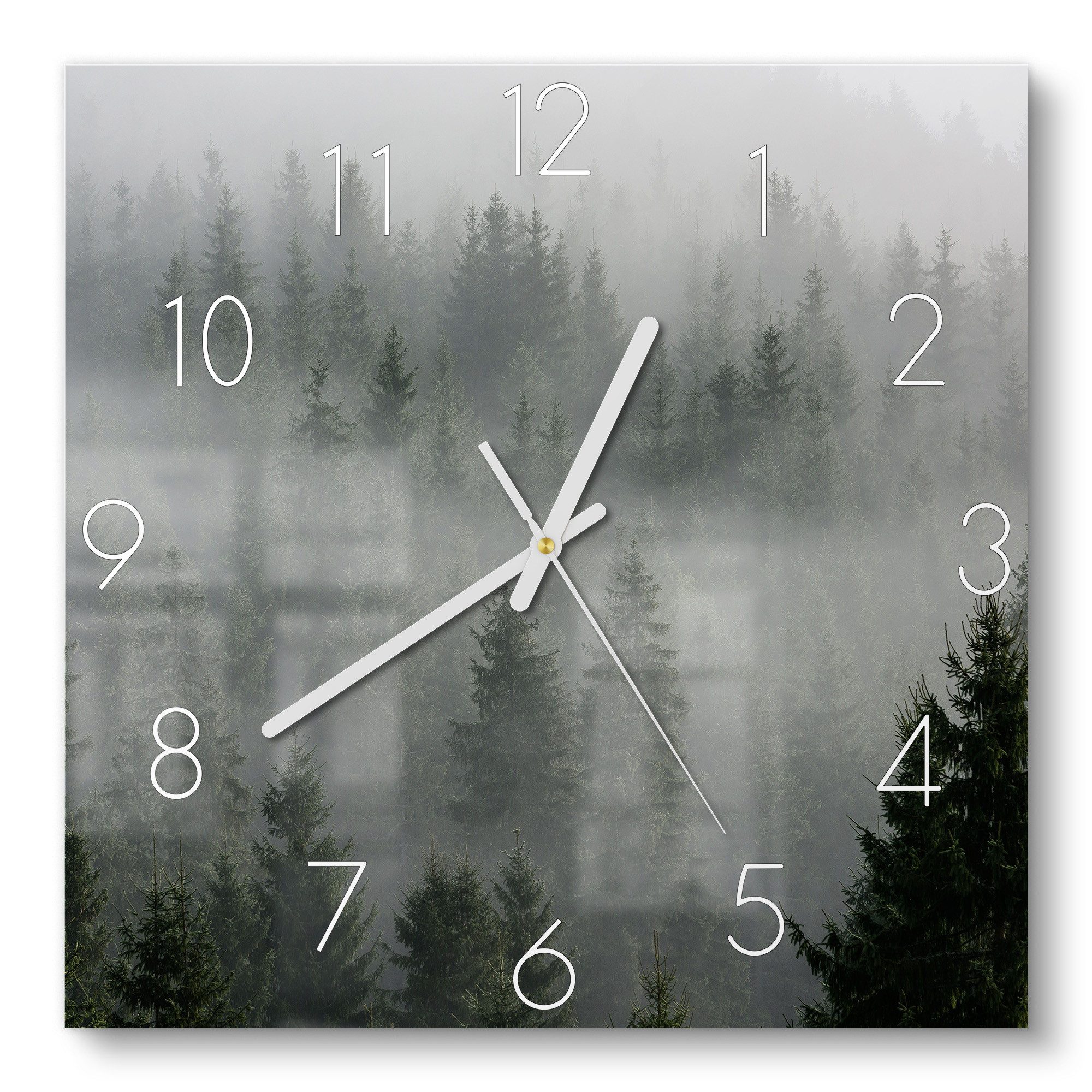 DEQORI Wanduhr 'Nebelwaldmystik' (Glas Glasuhr modern günstig online kaufen