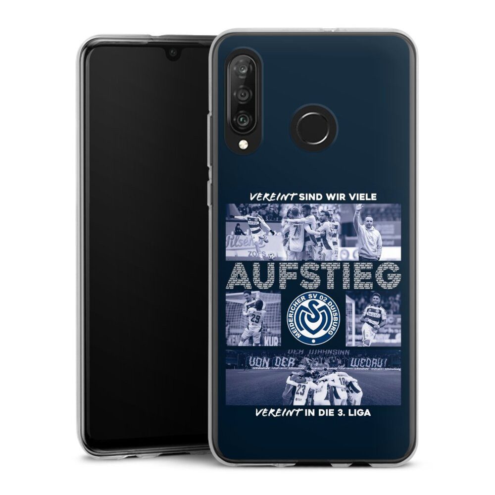 DeinDesign Handyhülle MSV Duisburg Aufstieg Offizielles Lizenzprodukt, Huawei P30 Lite Premium Silikon Hülle Bumper Case Handy Schutzhülle