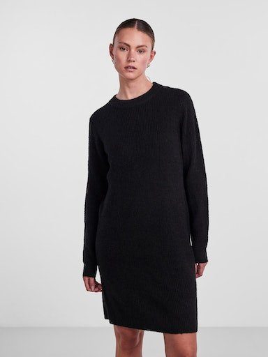 pieces Strickkleid PCELLEN LS O-NECK KNIT DRESS NOOS BC, Aus elastisch  pflegeleichtem Rippstrick mit Woll-Anteil