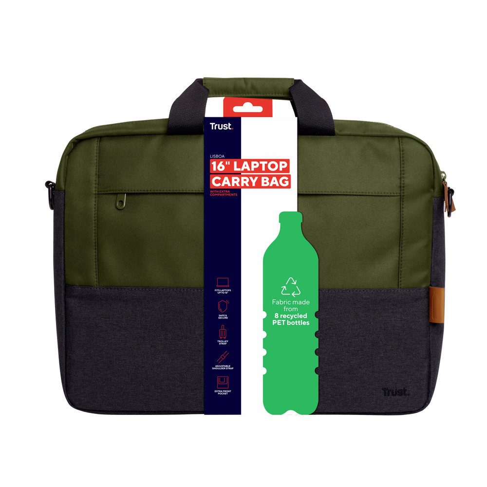 Trust Laptoptasche Trust Notebook Tasche LISBOA 16 LAPTOP BAG - GREEN Green