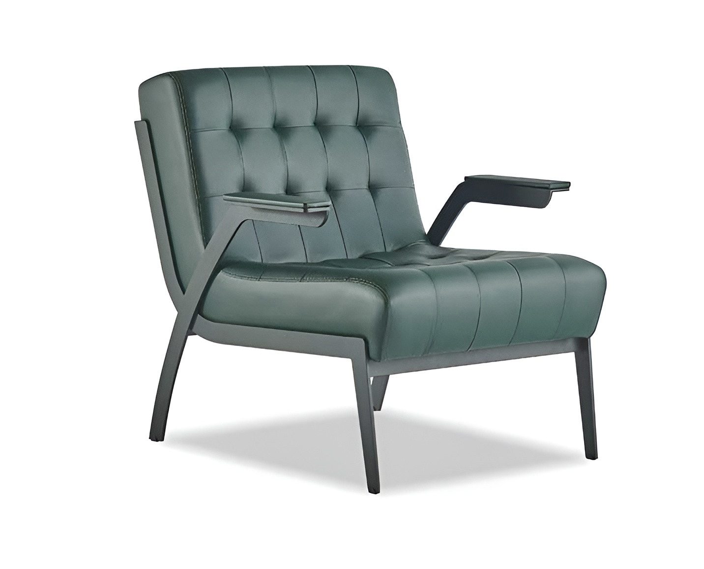 Xlmoebel Loungesessel Grüner Chesterfield mit Edelstahl und Leder, modern und vielseiti (1-St., Grüner Chesterfield Sessel), Made in Europa