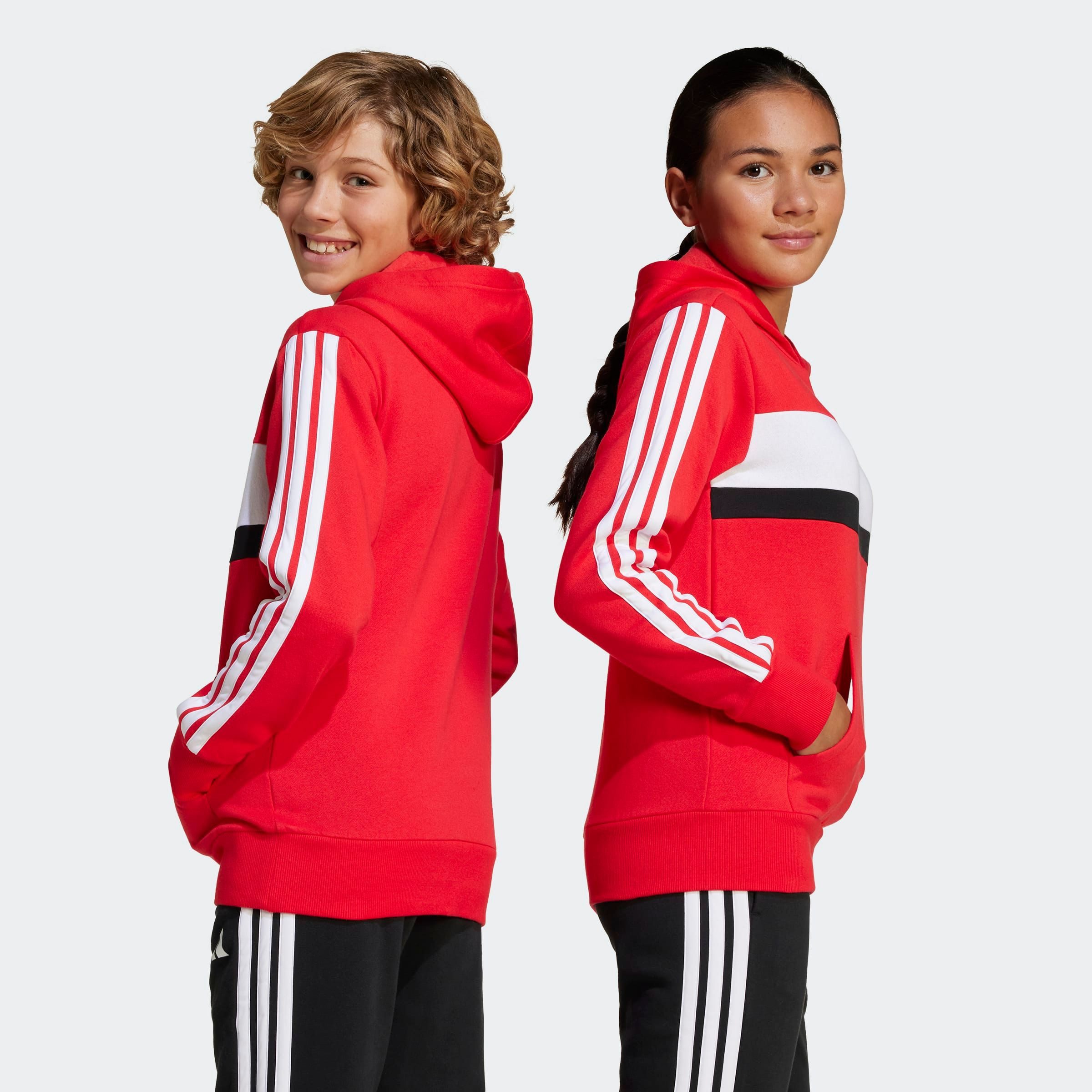 adidas Sportswear Kapuzensweatshirt SEASONAL ESSENTIALS TIBERIO 3-STREIFEN KIDS HOODIE mit Rundhals, ohne Verschluss, in normaler Länge