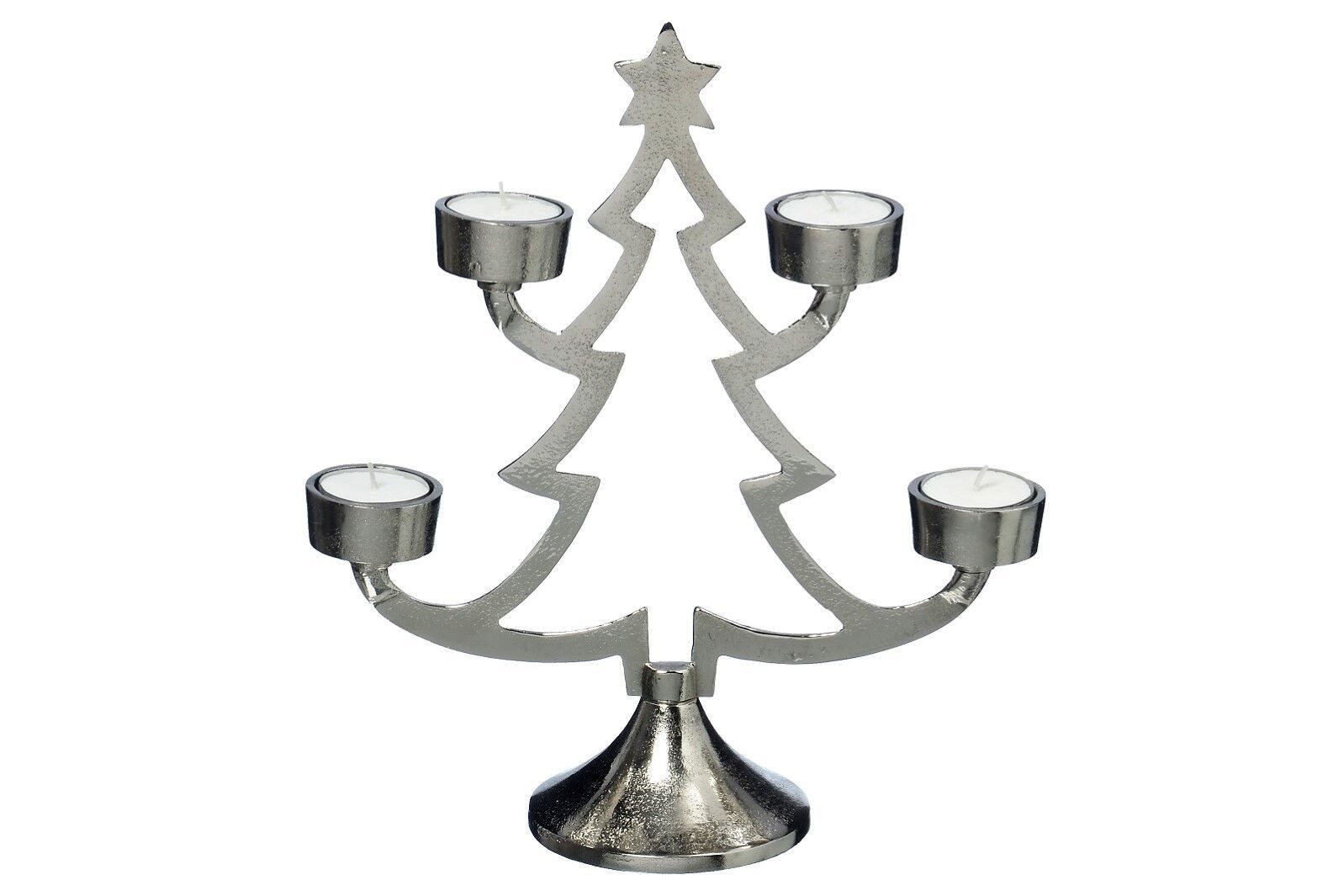 BOLTZE GRUPPE GmbH Teelichthalter Teelichthalter Weihnachtsbaum Aluminium silber H:30 cm