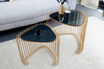 riess-ambiente Beistelltisch VARIATION 55cm gold / schwarz (Set, 2-St), Wohnzimmer · Metall · handmade · Nachttisch · Modern Design