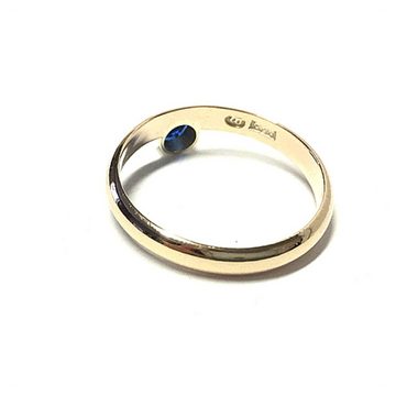 Edelschmiede925 Schmuckset massiver Goldring 333 GG mit blauem Zirkonia Ringgröße69