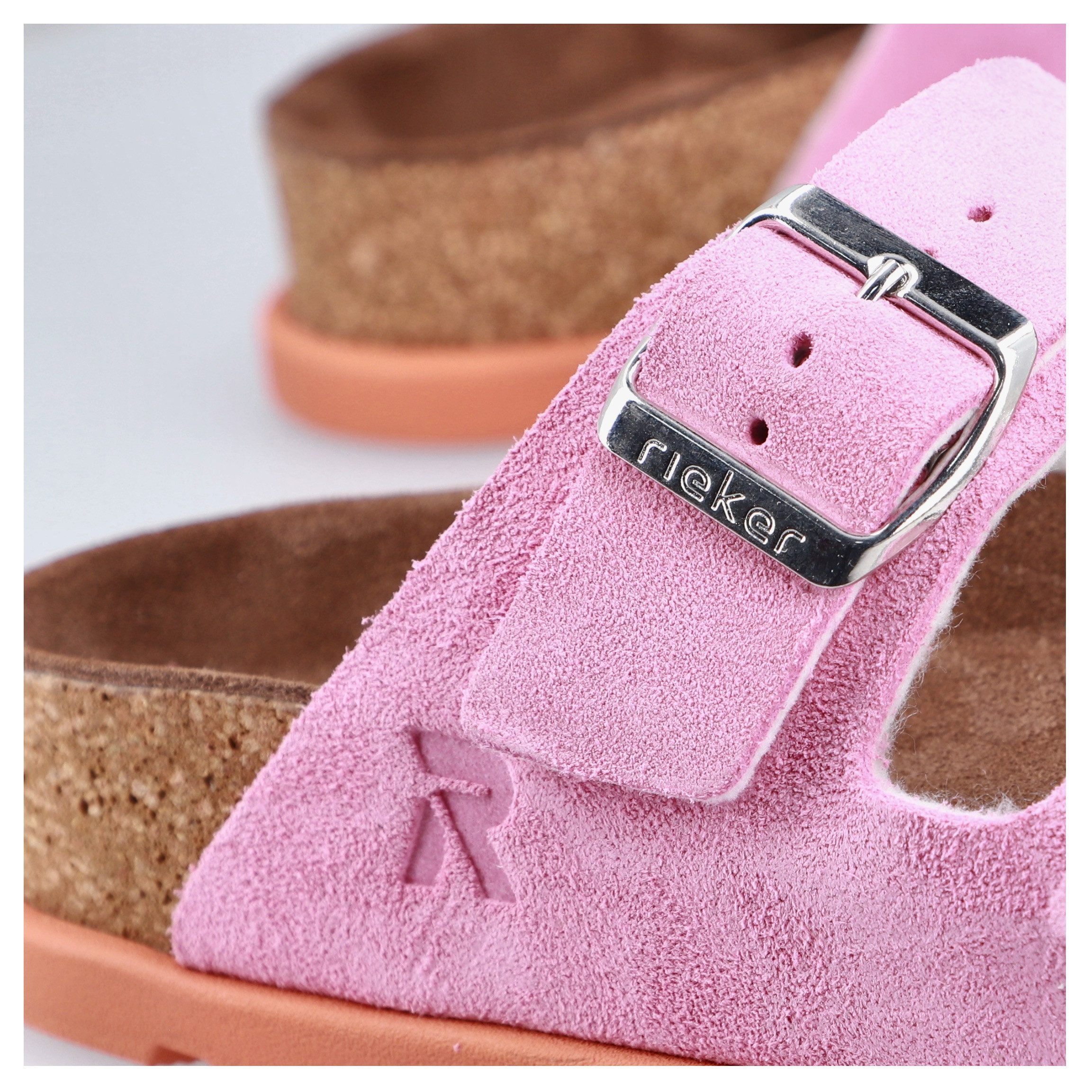 Rieker Pantolette Hausschuh, Sommerschuh, Strandschuh, Zweischnaller mit Softfußbett