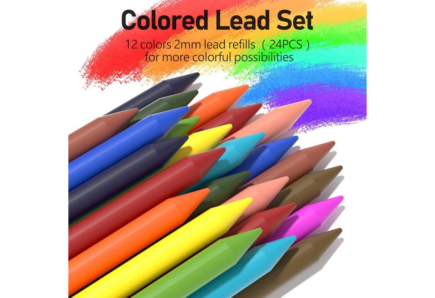 Thumbnail - Four Candies Druckbleistift 25-teiliges Kunst Druckbleistift-Set mit Etui, Metall-Druckbleistifte