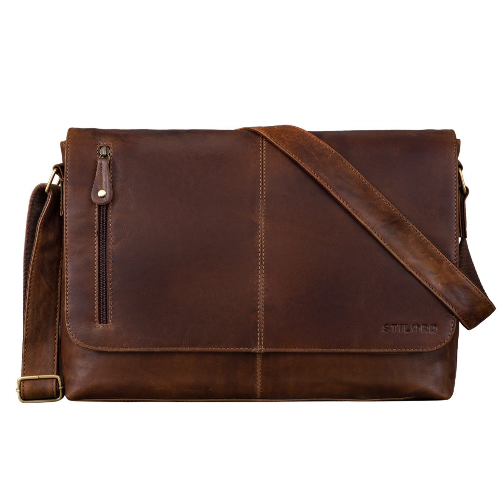 STILORD Schultertasche "Hamilton" 15 Zoll Messenger Bag Leder