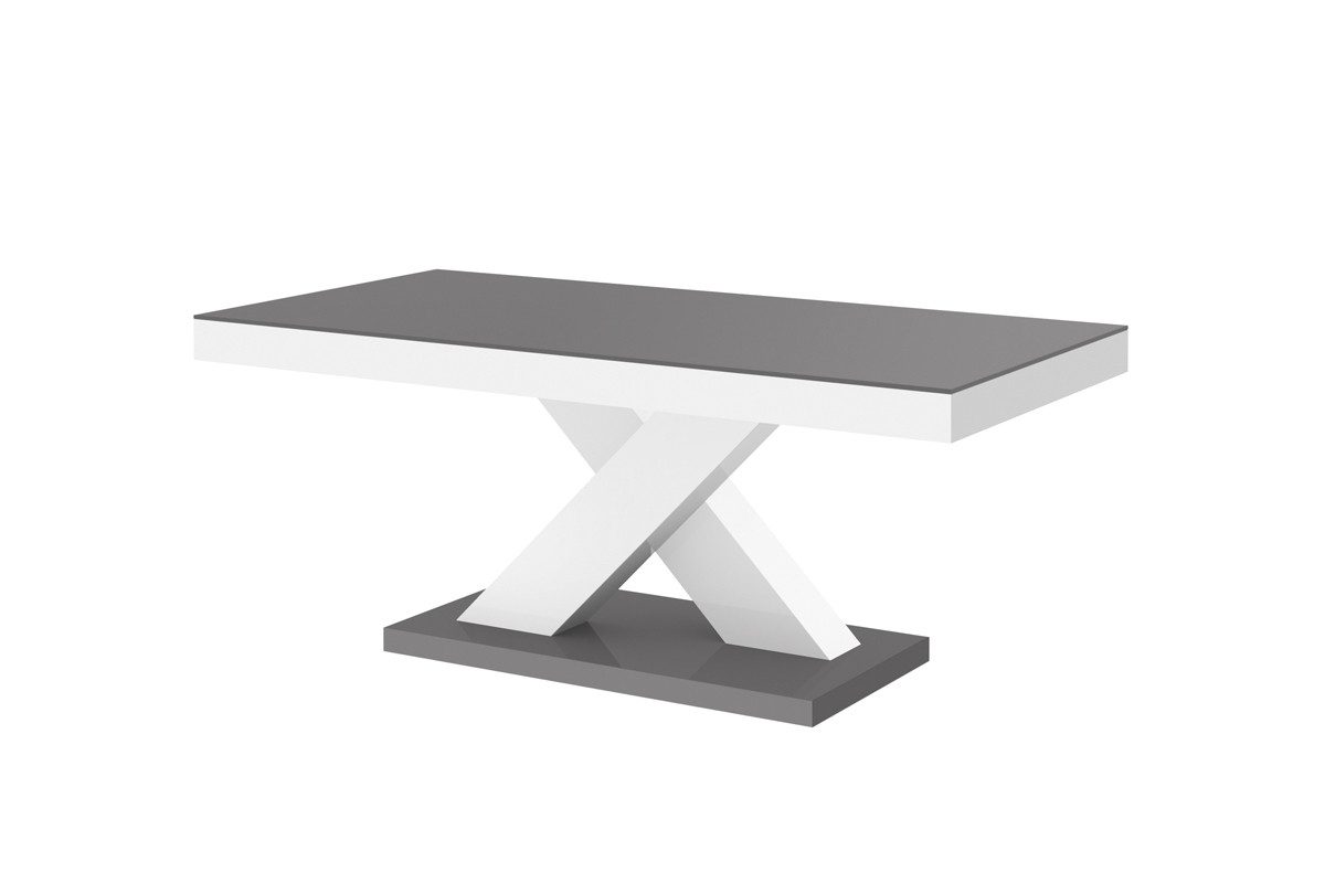 designimpex Couchtisch Design H-888 Grau / Weiß Hochglanz Highgloss Tisch Wohnzimmertisch