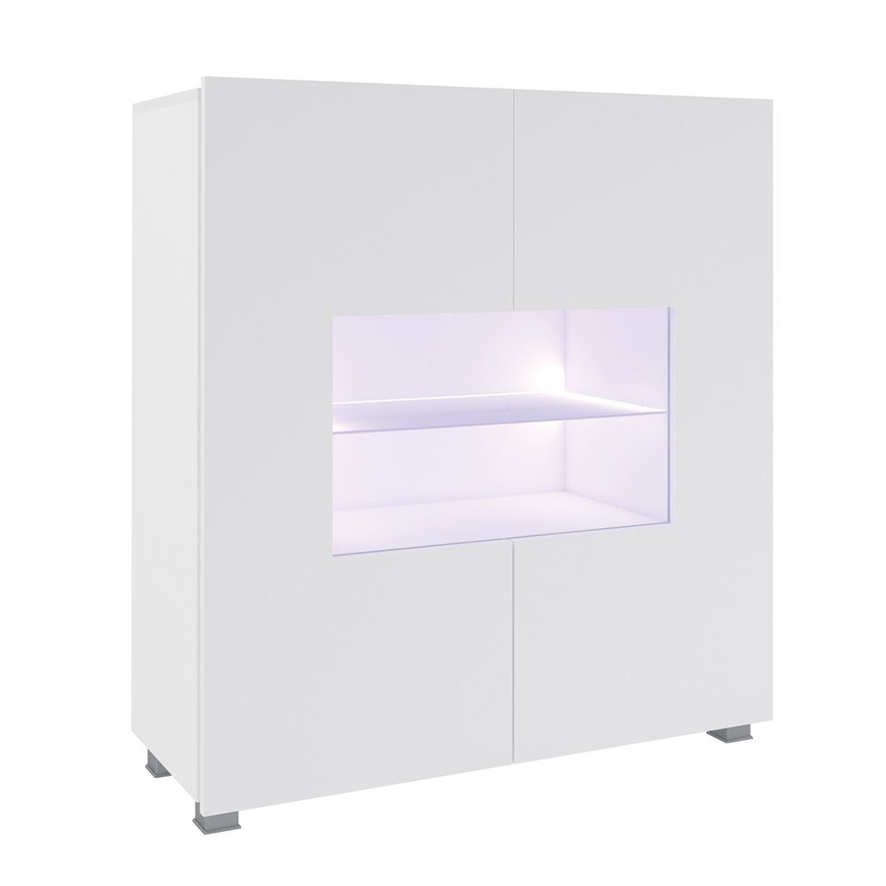 Lomadox Highboard CAIRNS-132, in weiß Hochglanz, günstig online kaufen
