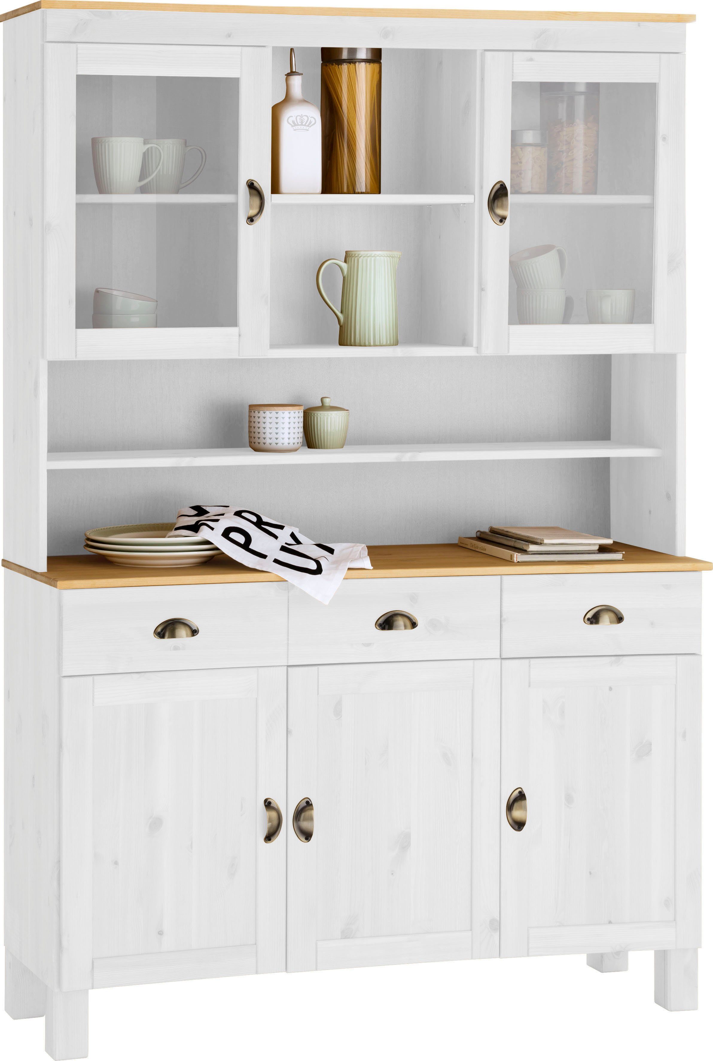 Home affaire Küchenbuffet "Oslo", 125 cm breit, aus massiver Kiefer, mit 2 günstig online kaufen