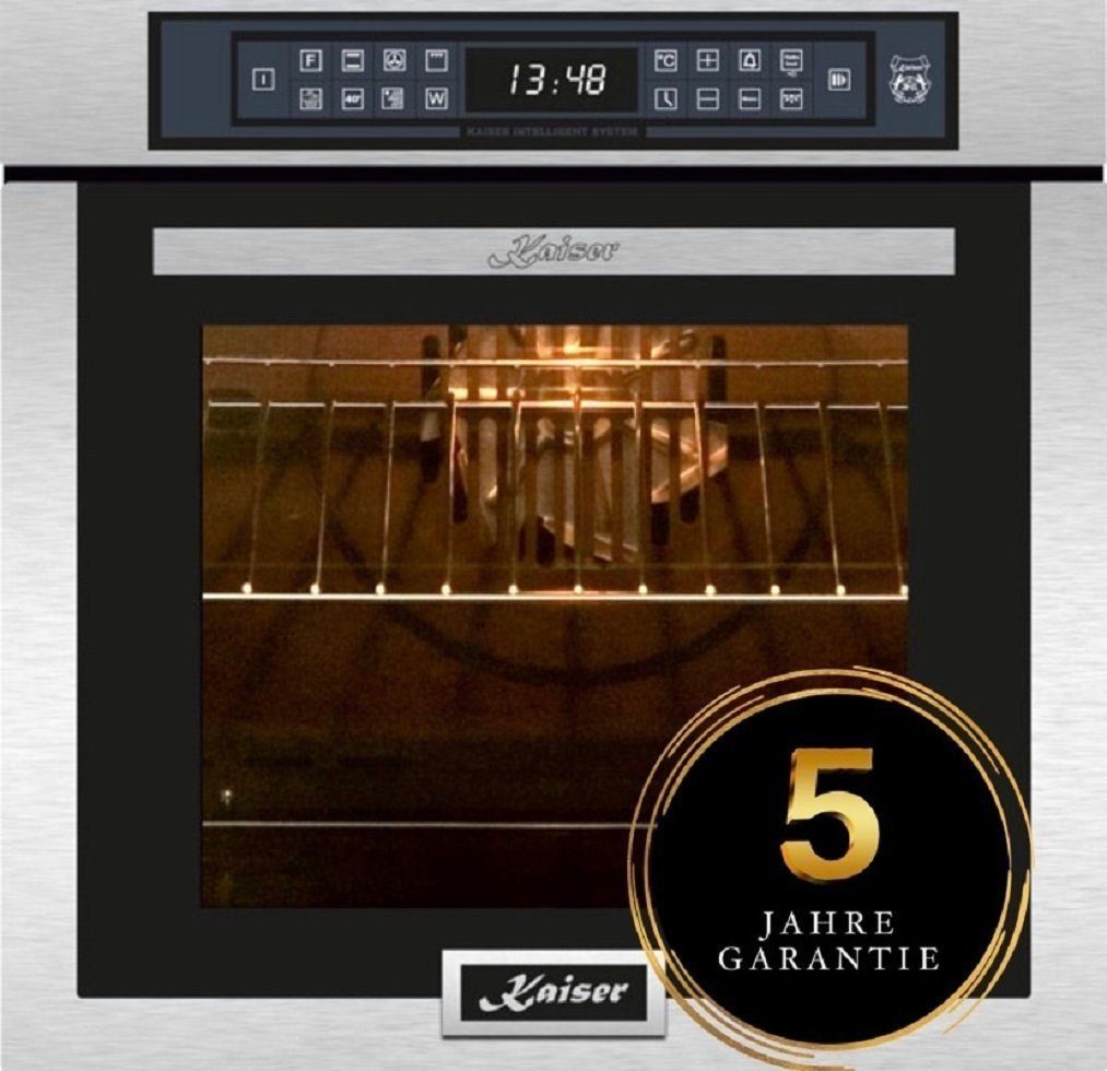 Kaiser Küchengeräte Einbaubackofen Einbau Elektrobackofen,Edelstahl,86 L 15 Fkt., LED-Display EH 6306 N R++ 5 Jahres Garantie, mit 1-fach-Teleskopauszug