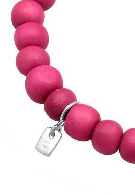 Kuzzoi Bead-Armband-Set Holz Perlen Rosa Bead 925 Silber, Kugel