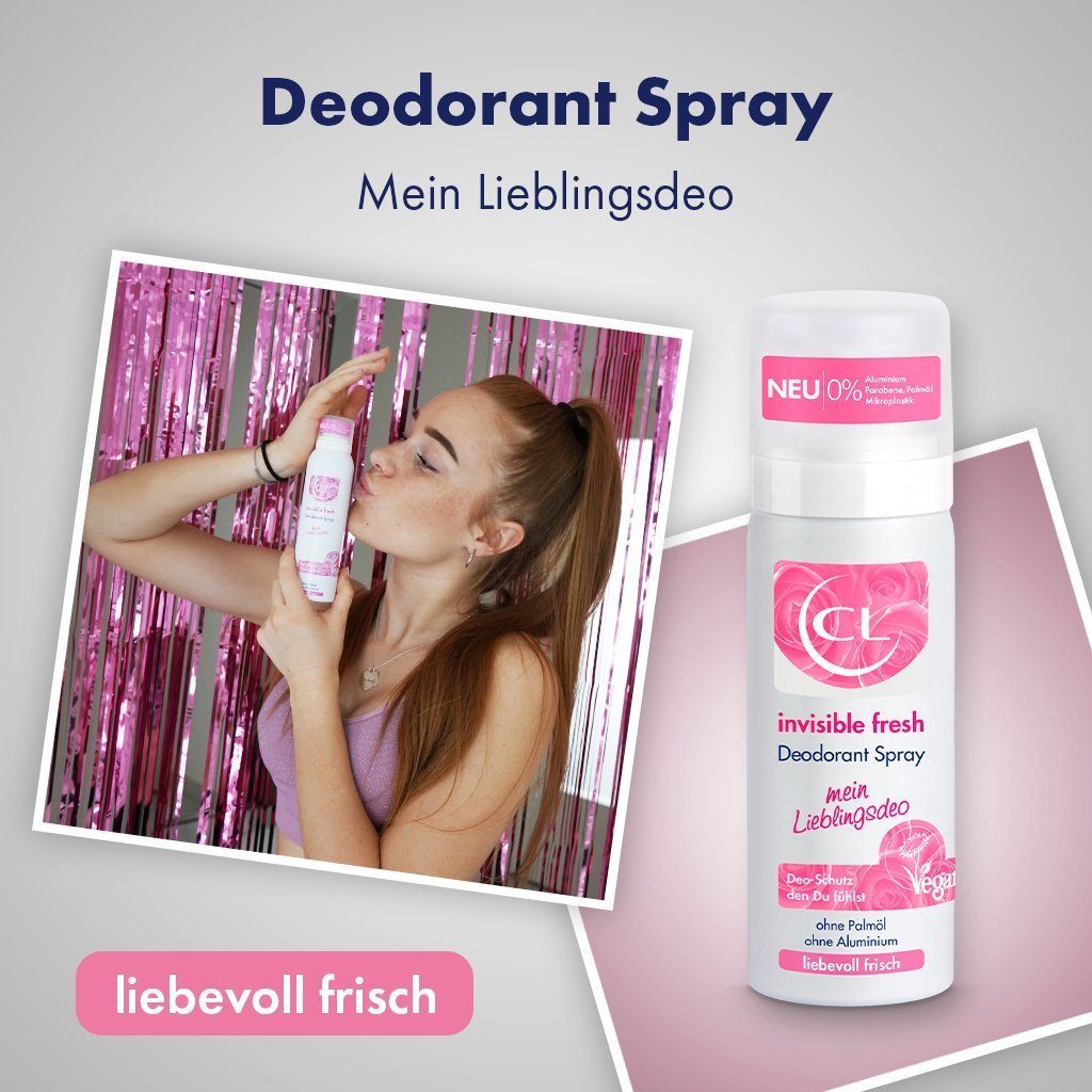 50 mit langanhaltenden - Deo-Spray 1-tlg. Spray Duft Deodorant CL ml, invisible fresh