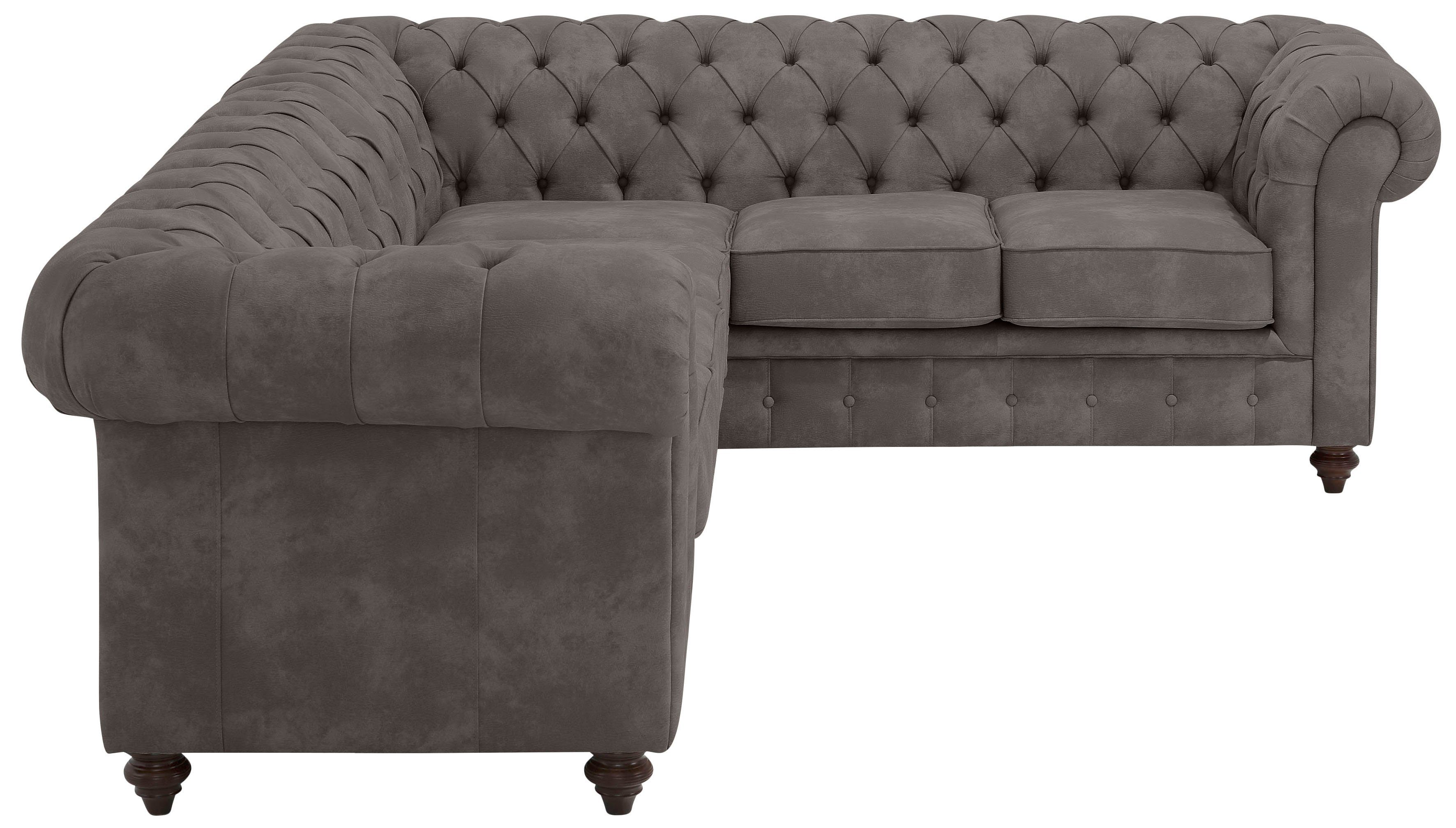 Home affaire Chesterfield-Sofa Chesterfield Ecksofa, auch in Leder L-Form, hochwertige Knopfheftung, langer Schenkel links oder rechts wählbar