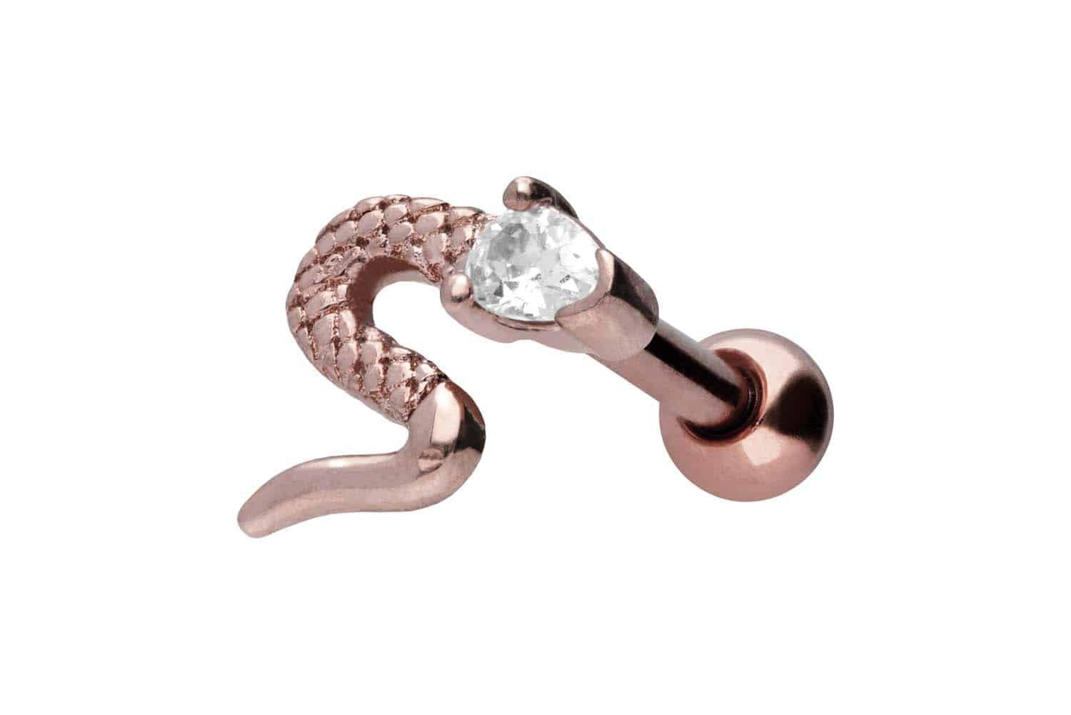 PIERCINGLINE Single-Ohrstecker Chirurgenstahl Ohrpiercing SCHLANGE + günstig online kaufen