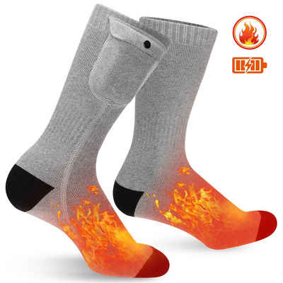 MECO Thermosocken beheizbare Socken mit 2 Akku & 3 Heizstufen Einstellung Winter