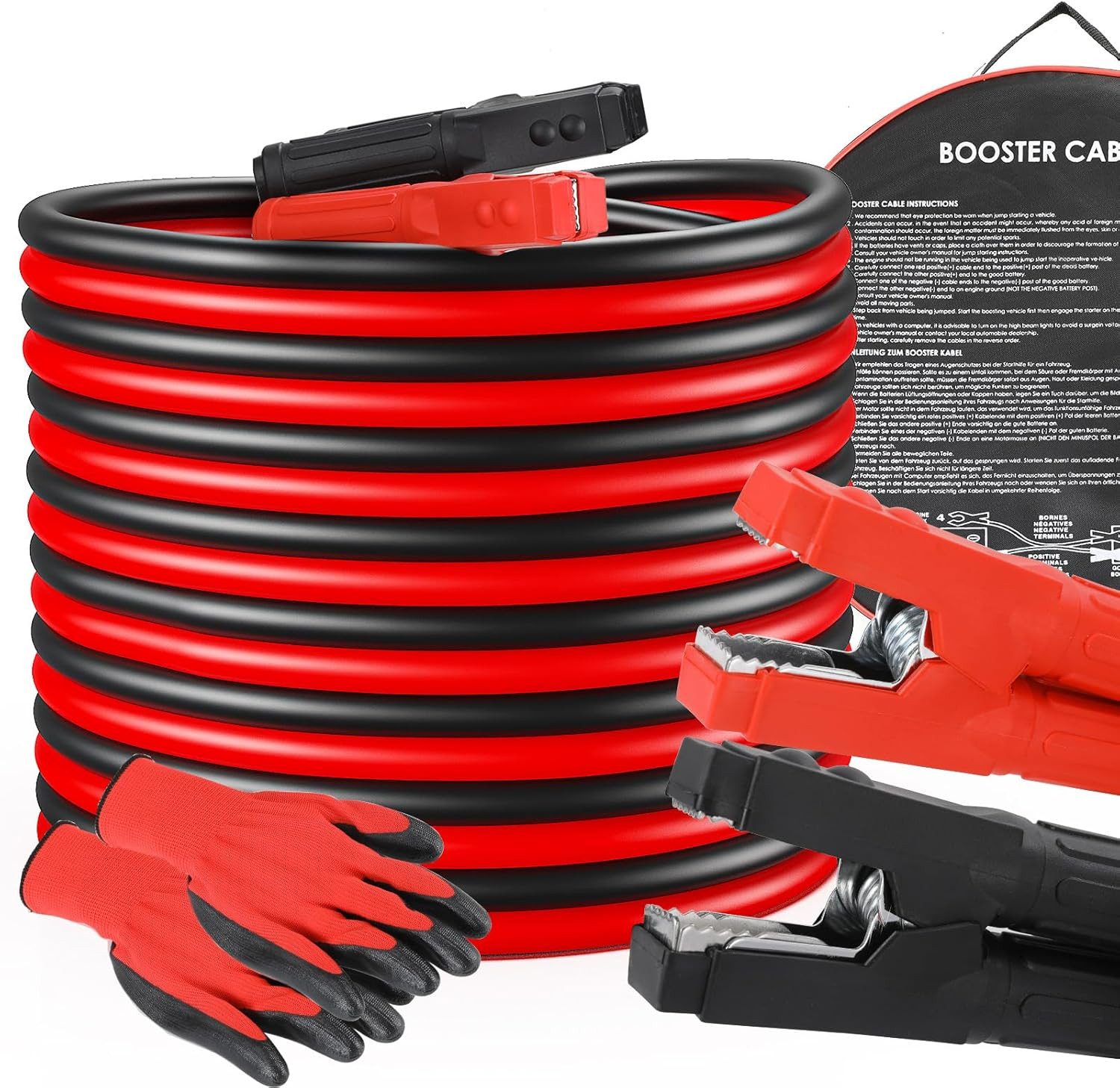 TLGREEN 6m 50mm² 3000A Überbrückungskabel,Startkabel Set Starthilfekabel, Starthilfekabel, kupferbeschichteten Aluminiumkabeln Starthilfekabel,für PKW LKW