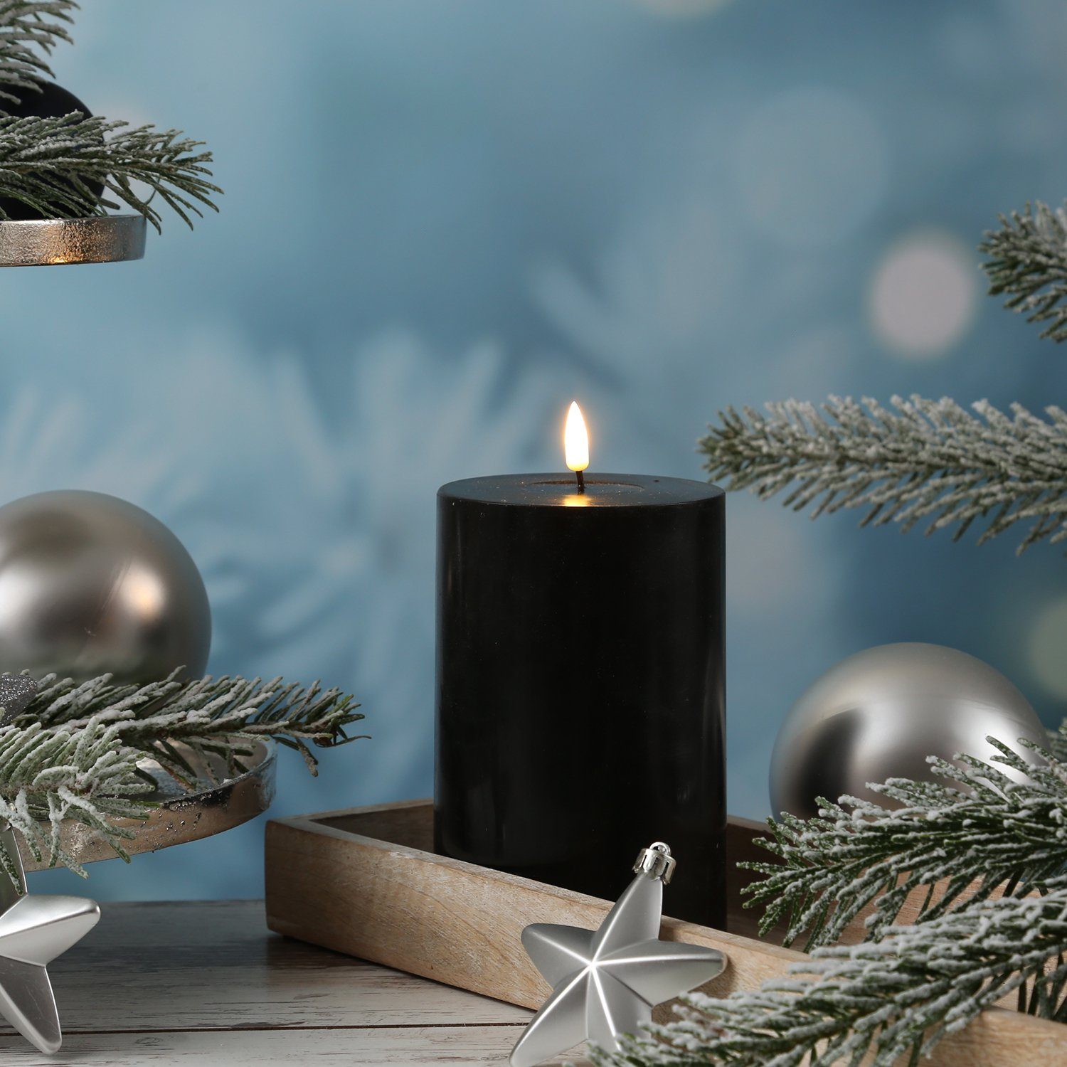 Deluxe Homeart LED-Kerze MIA Echtwachs Deluxe Wachsspiegel flackernd H: 15c günstig online kaufen