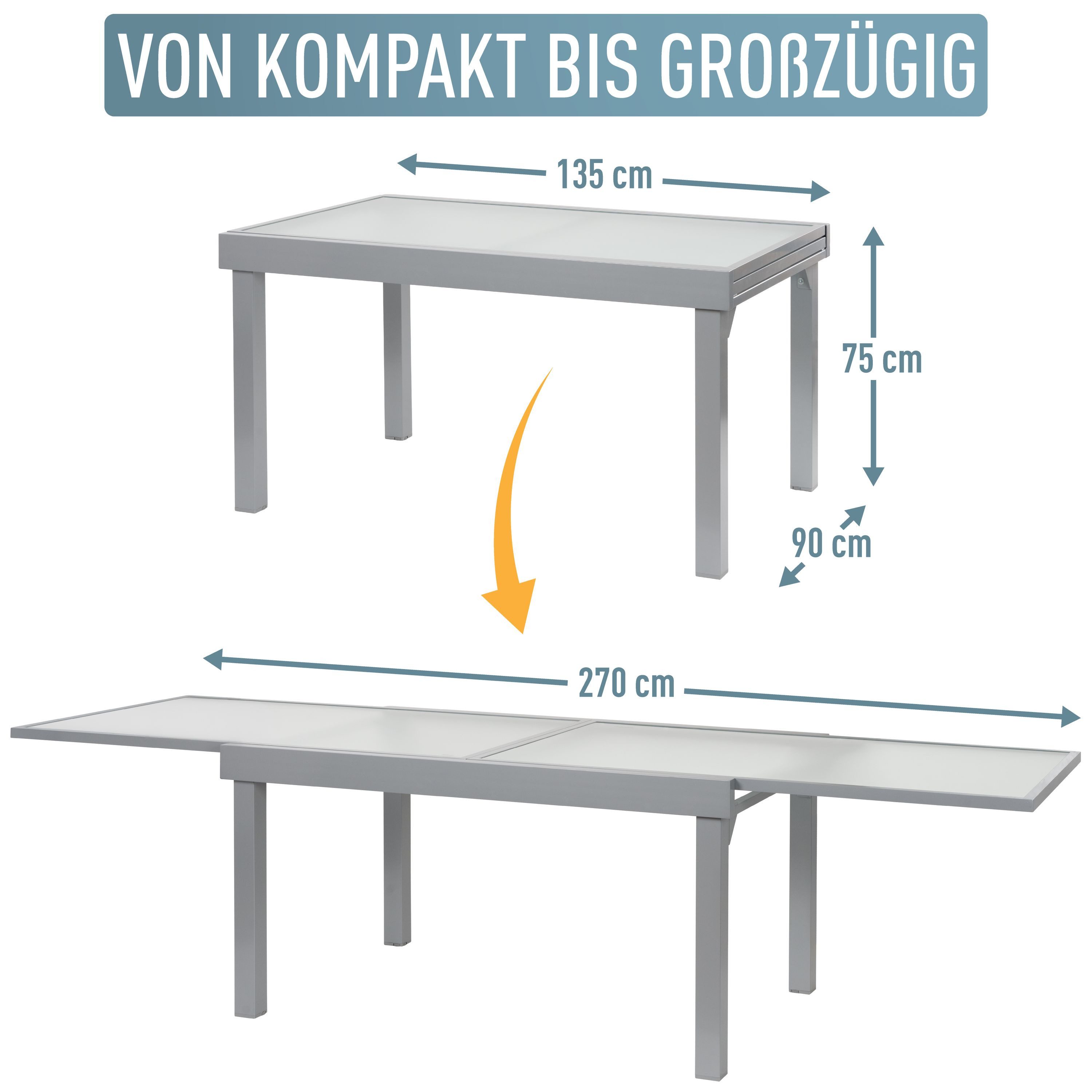 ib style Gartentisch Diplomat XXL Ausziehtisch günstig online kaufen