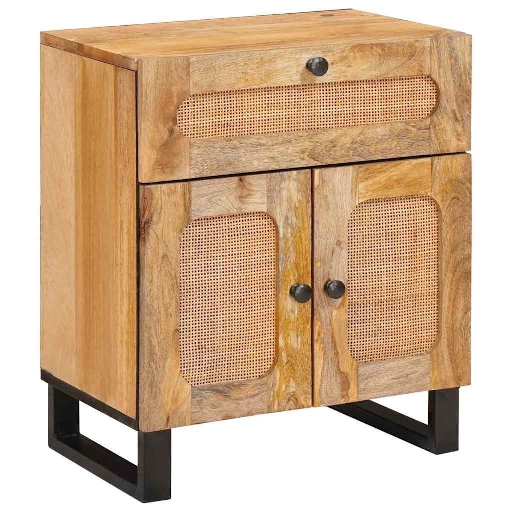 vidaXL Nachttisch Nachttisch Natur 50 x 33 x 60 cm Massivholz (1-St)