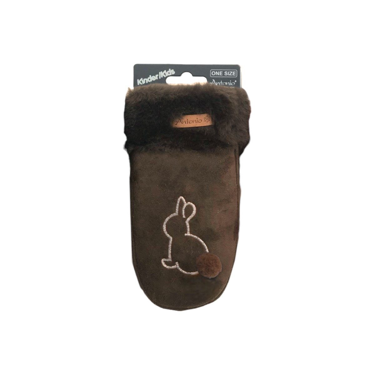 VewoTex Fäustlinge Winter Kinder Suede » Handschuhe Hase mit Teddy (Paar, 2-St., 1 Paar Fäustlinge) » Günstige Kinderhandschuhe weich gefüttert » Kunstfell am Handgelenk